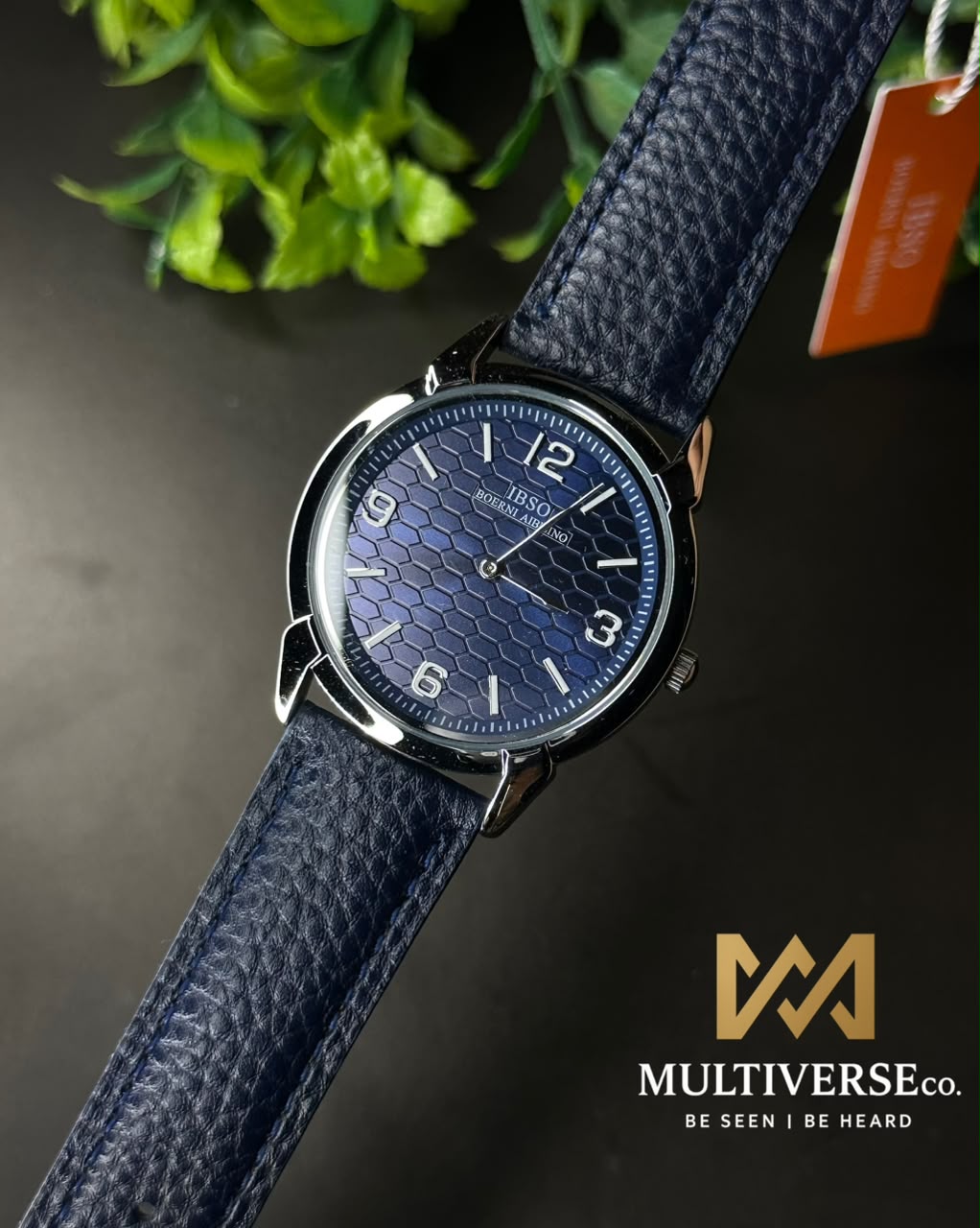 IBSO HONEYCOMB BLUE DIAL BLUE LEATHER WATCH B2366G_img_0