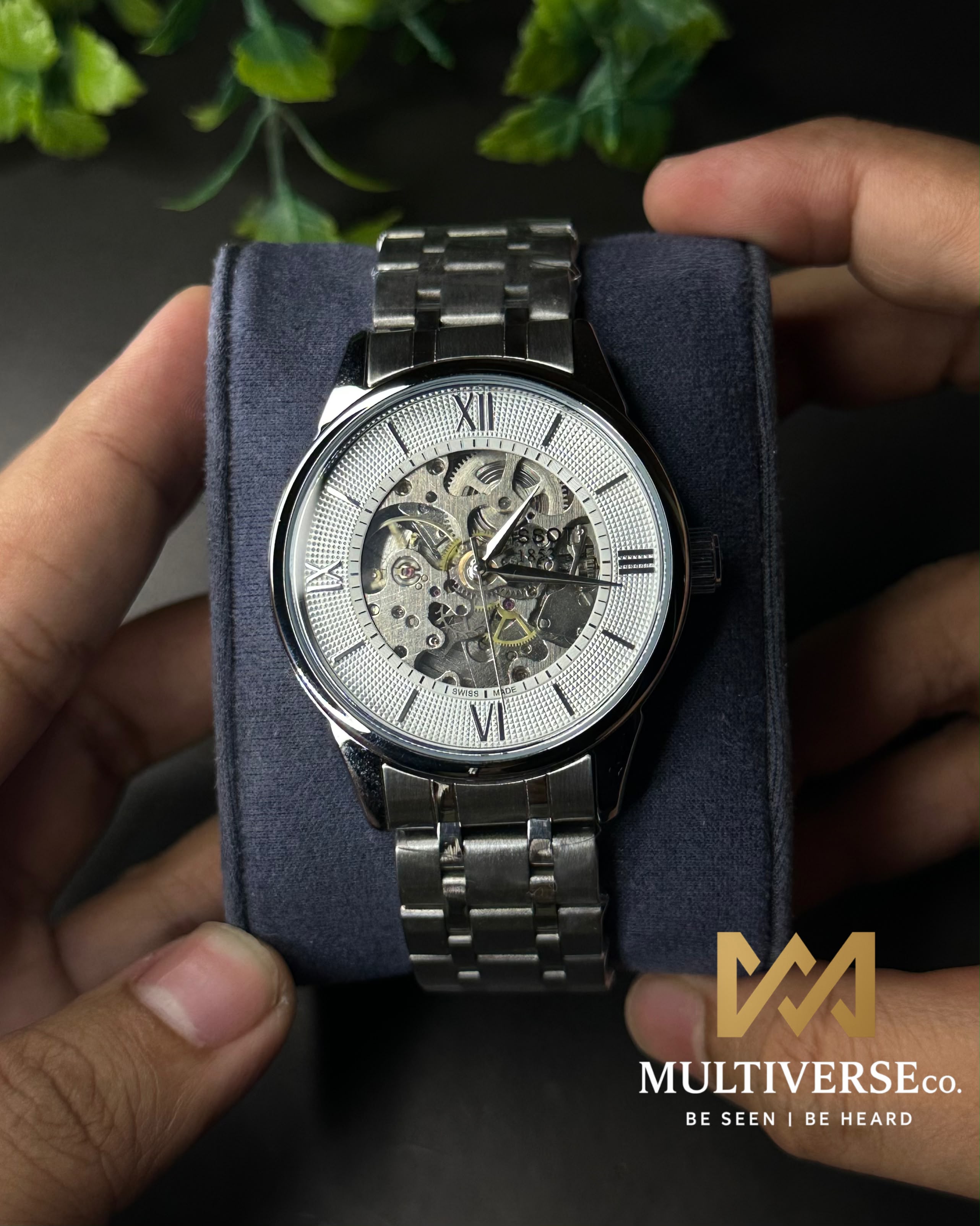 TISSOT CHEMIN DES TOURELLES SKELETON STEEL WHITE DIAL WATCH_img_1