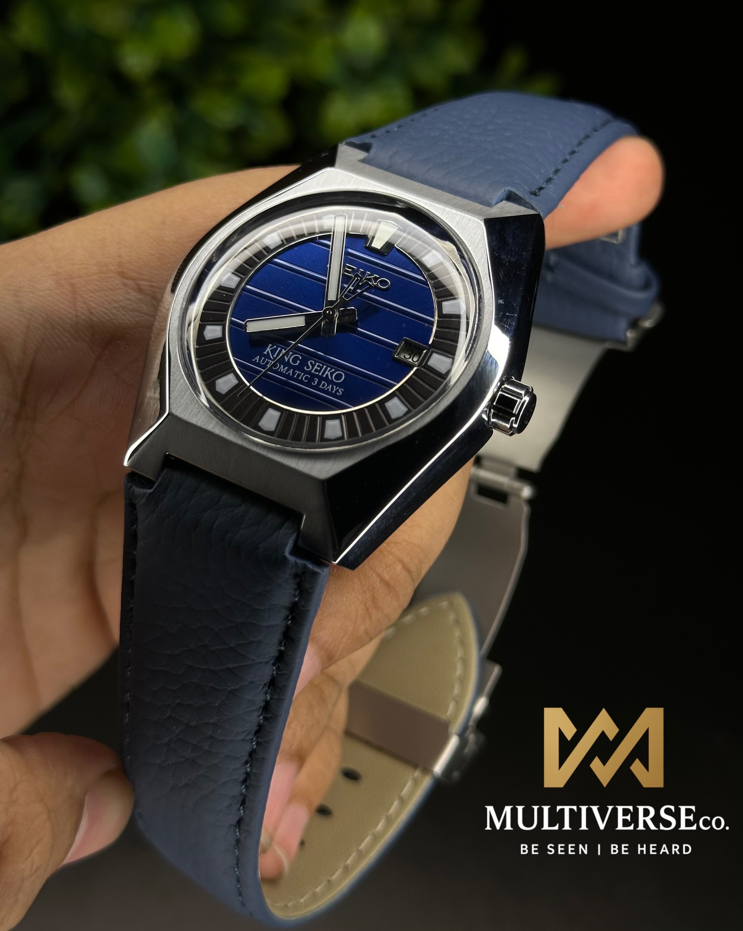 KING SEIKO HERITAGE AUTOMATIC BLUE DIAL BLUE BELT (SEMI AAA)_img_1