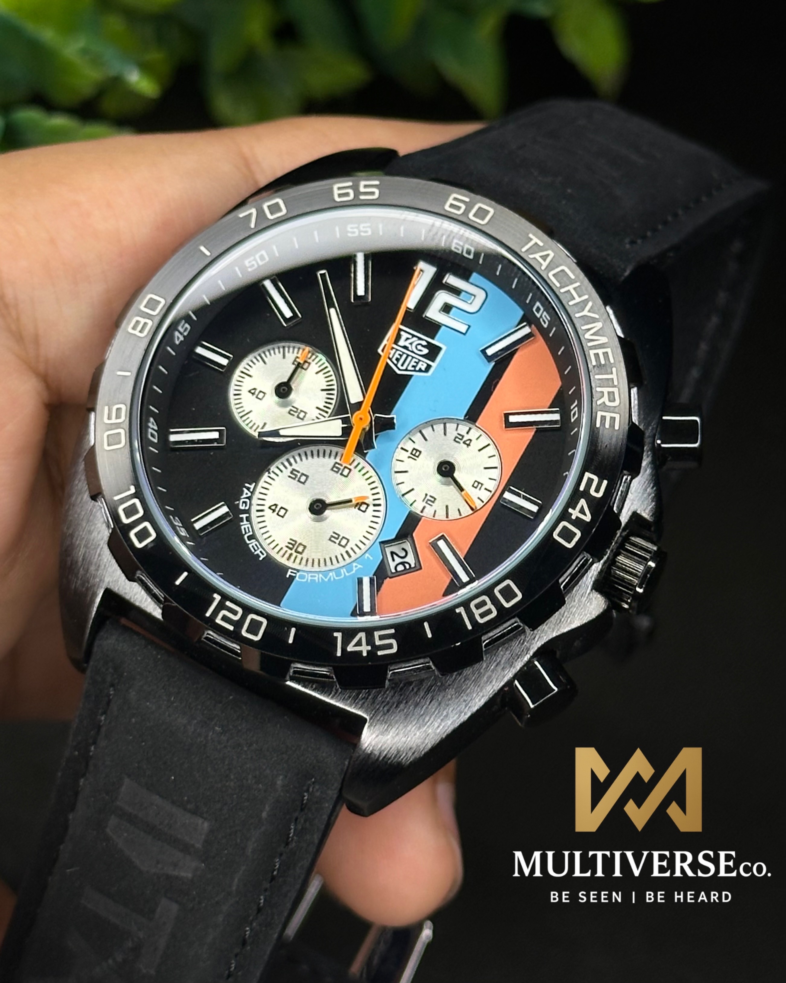 TAG HEUER FORMULA 1 CHRONOGRAPH GULF BLACK EDITION (AA)_img_1