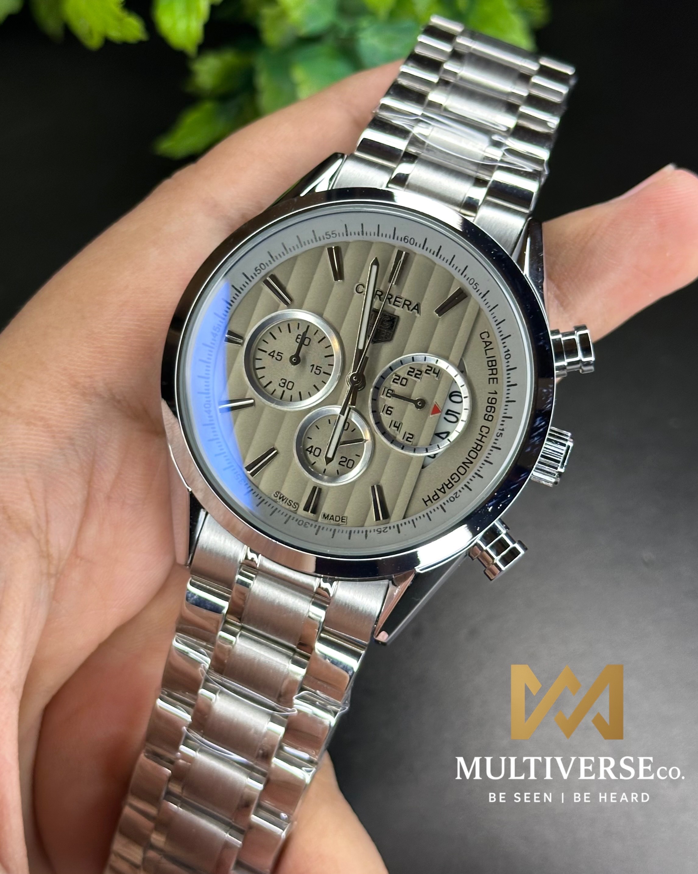 TAG HEUER CARRERA CALIBRE 1969 GREY DIAL CHRONOGRAPH (AA)_img_2