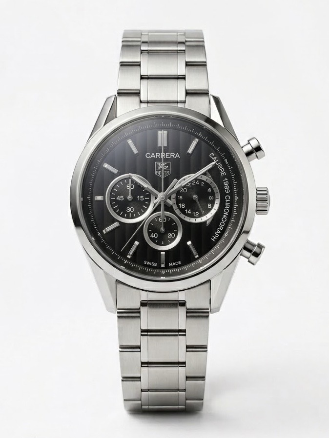 TAG HEUER CARRERA CALIBRE 1969 CHRONOGRAPH BLACK DIAL WATCH (AA)