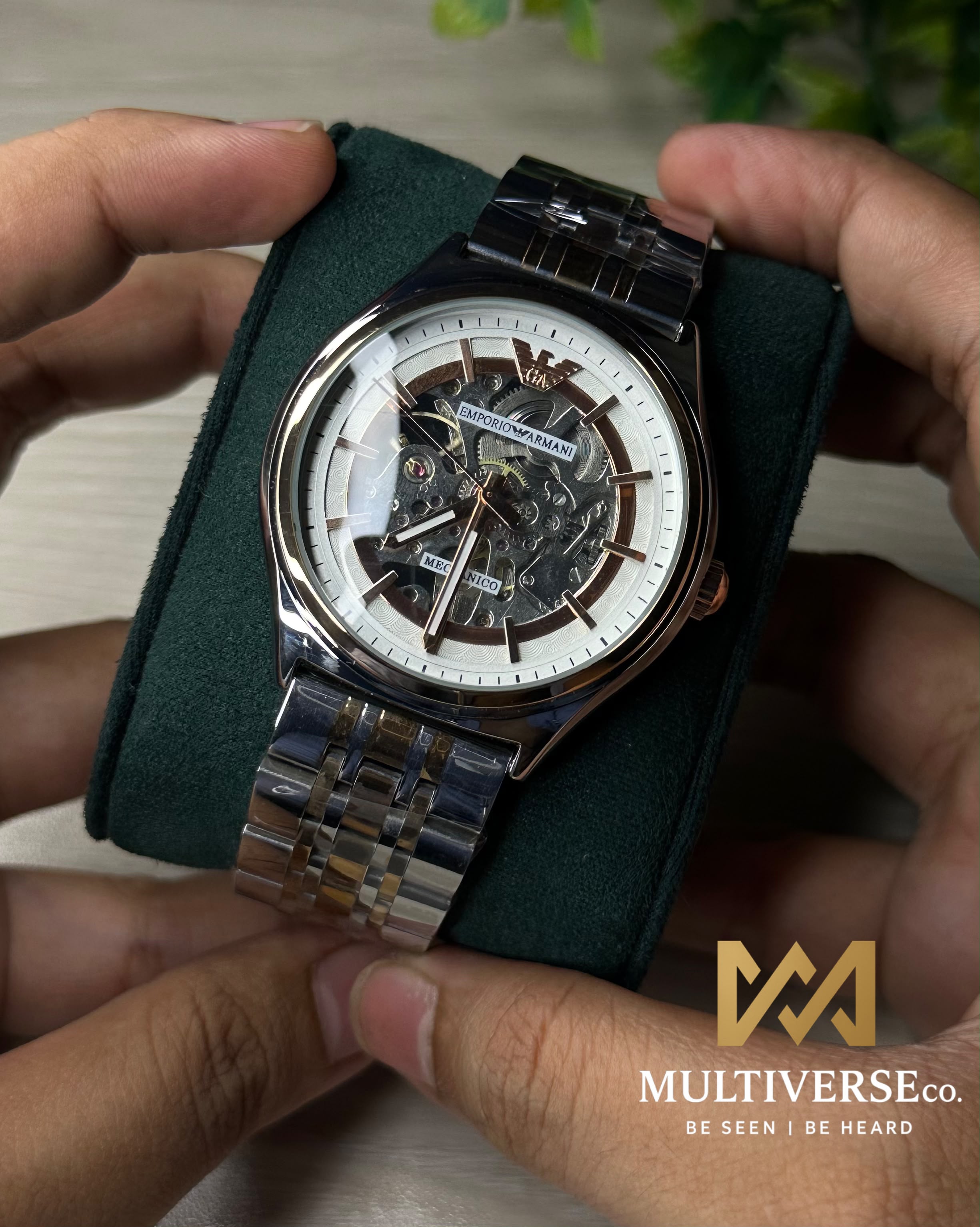 EMPORIO ARMANI SKELETON TWO TONE DIAL TWO TONE CASE WATCH_img_0