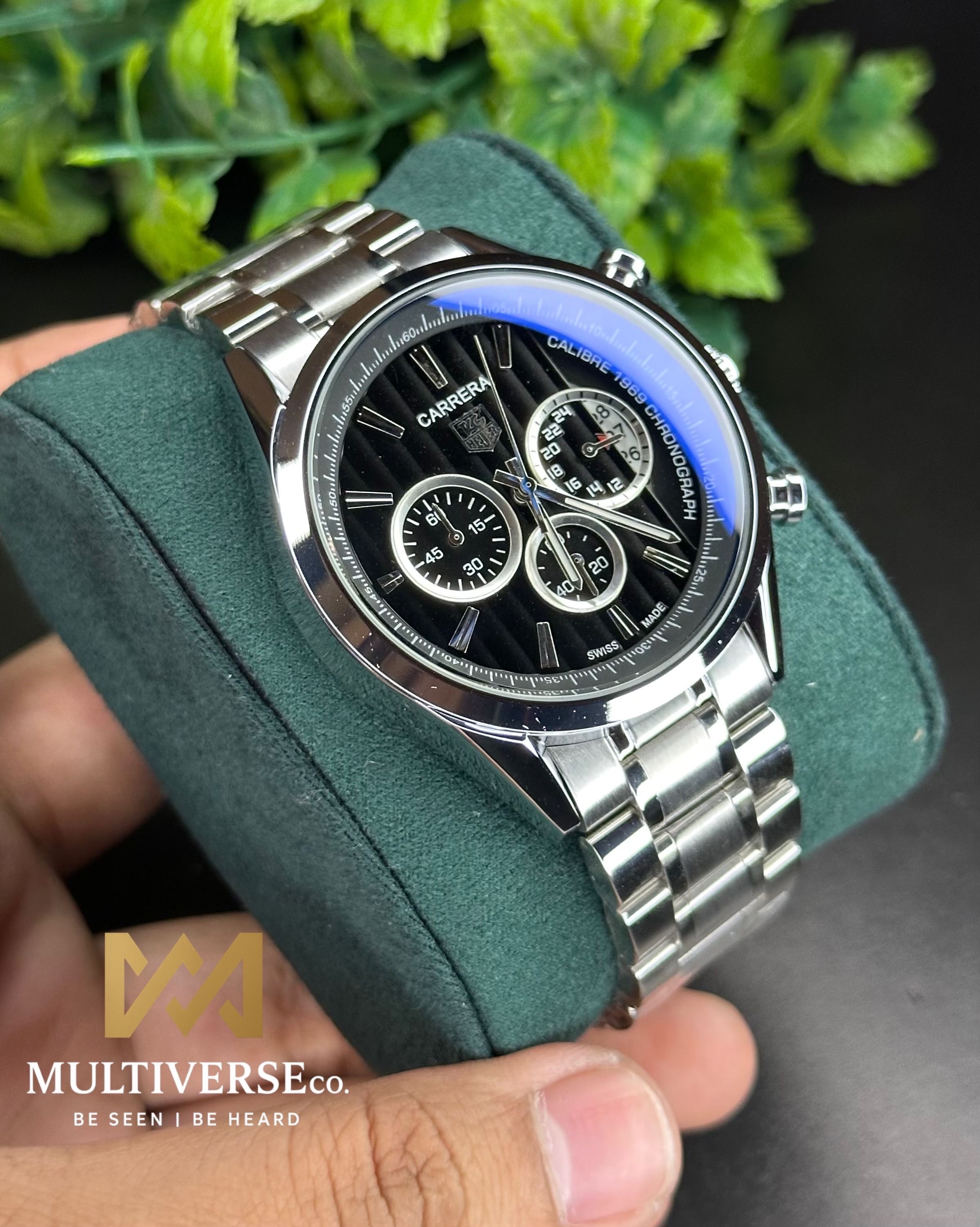 TAG HEUER CARRERA CALIBRE 1969 BLACK DIAL CHRONOGRAPH (AA)_img_4