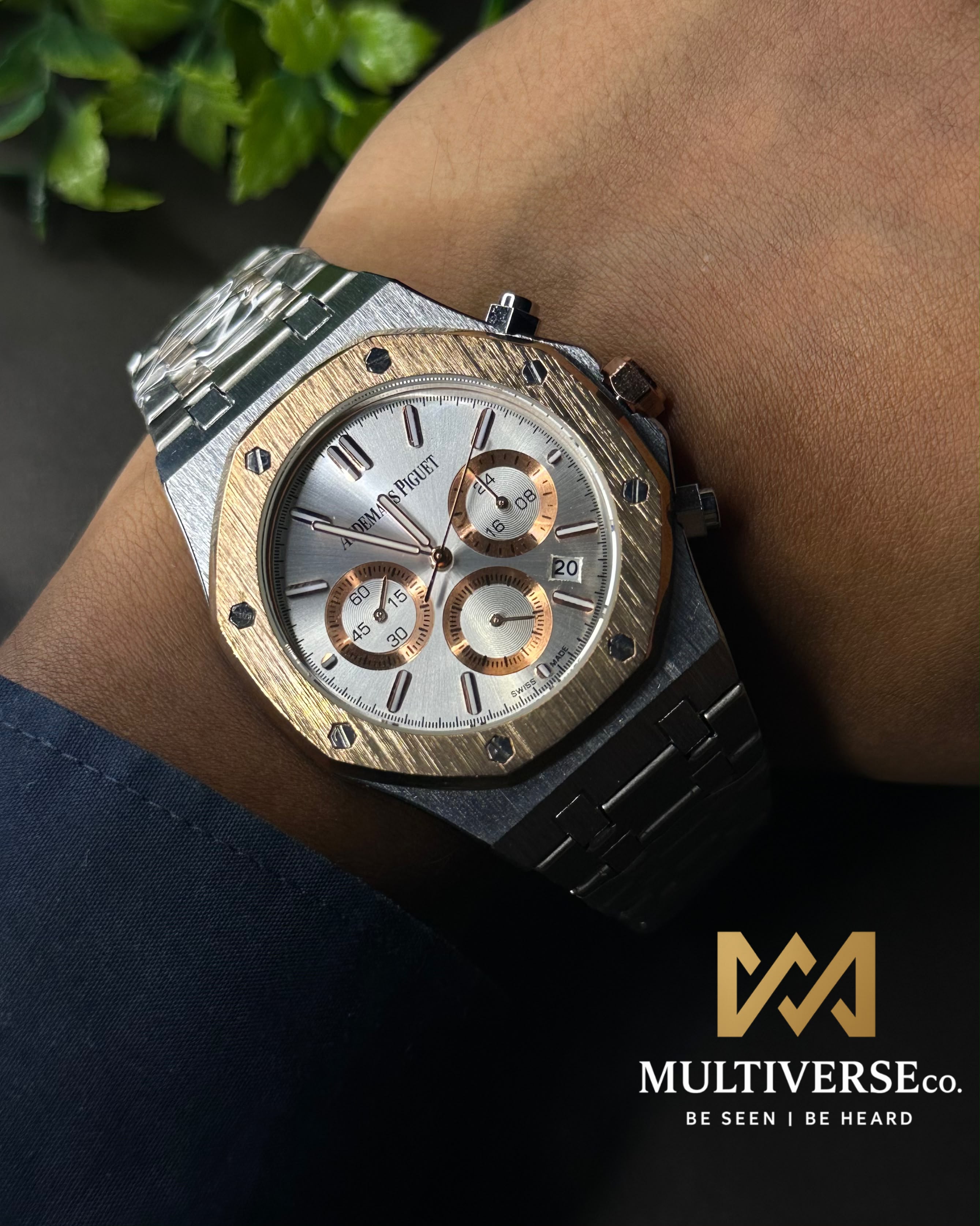 AP ROYAL OAK CHRONO TWO TONE CHAMPAIGN DIAL WATCH_img_1