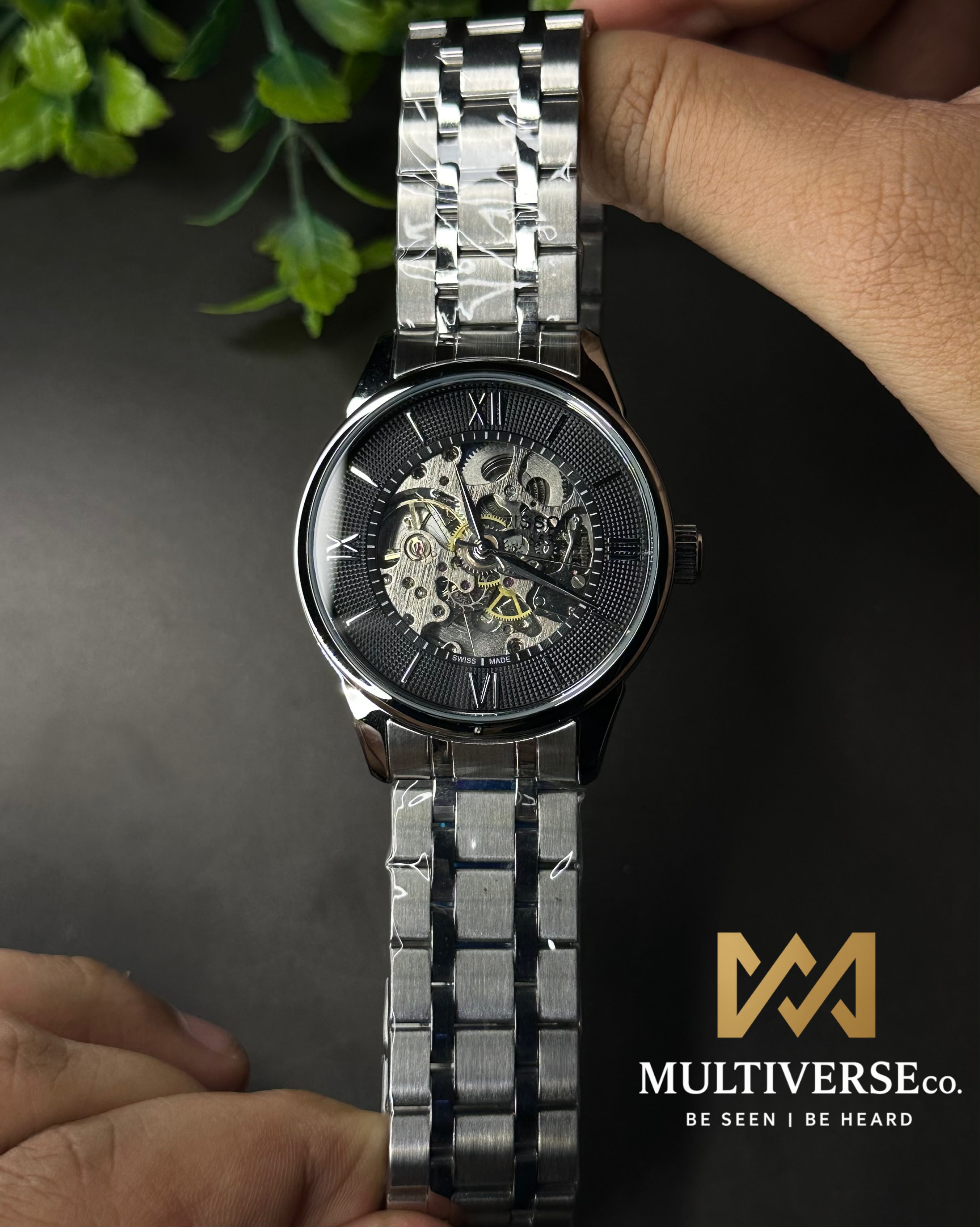 TISSOT CHEMIN DES TOURELLES SKELETON STEEL BLACK DIAL WATCH_img_2