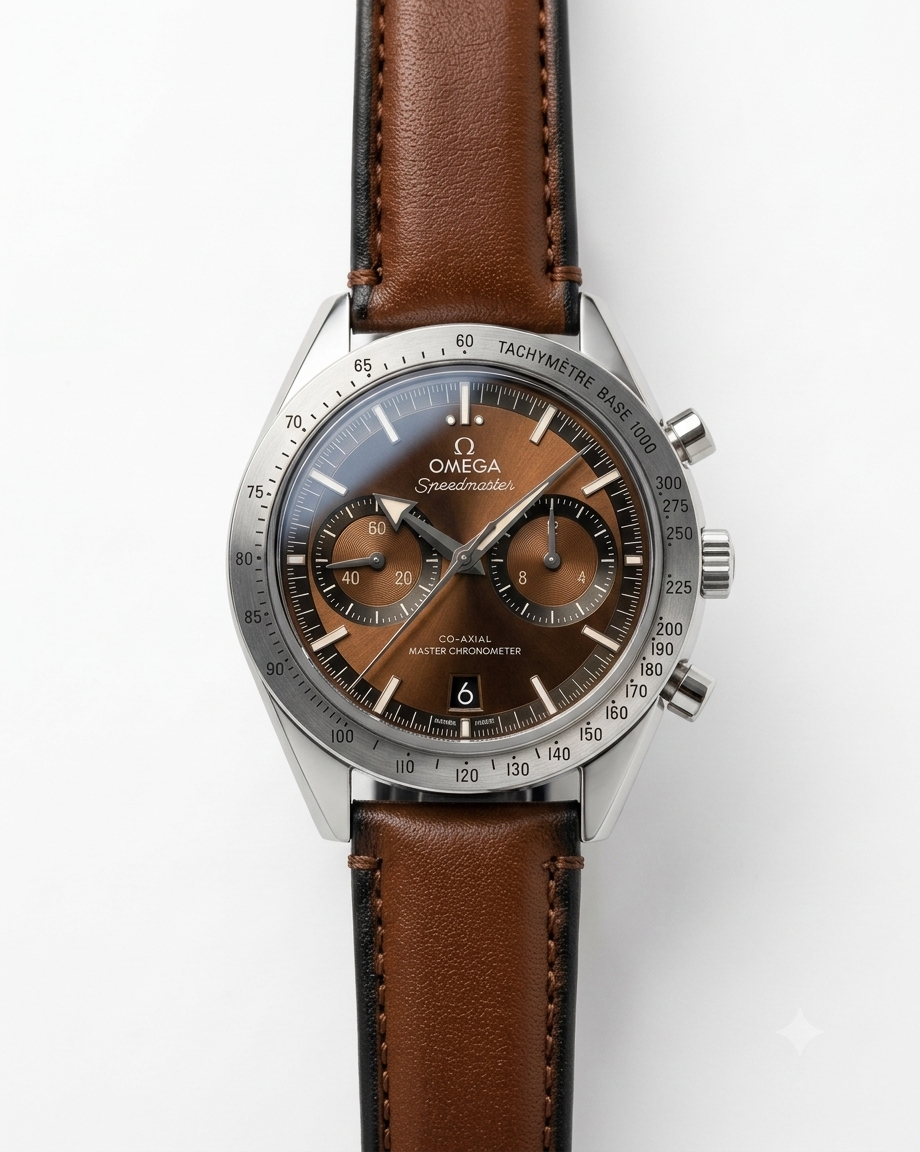 OMEGA SPEEDMASTER '57 CO-AXIAL LEATHER BROWN WATCH (AA)