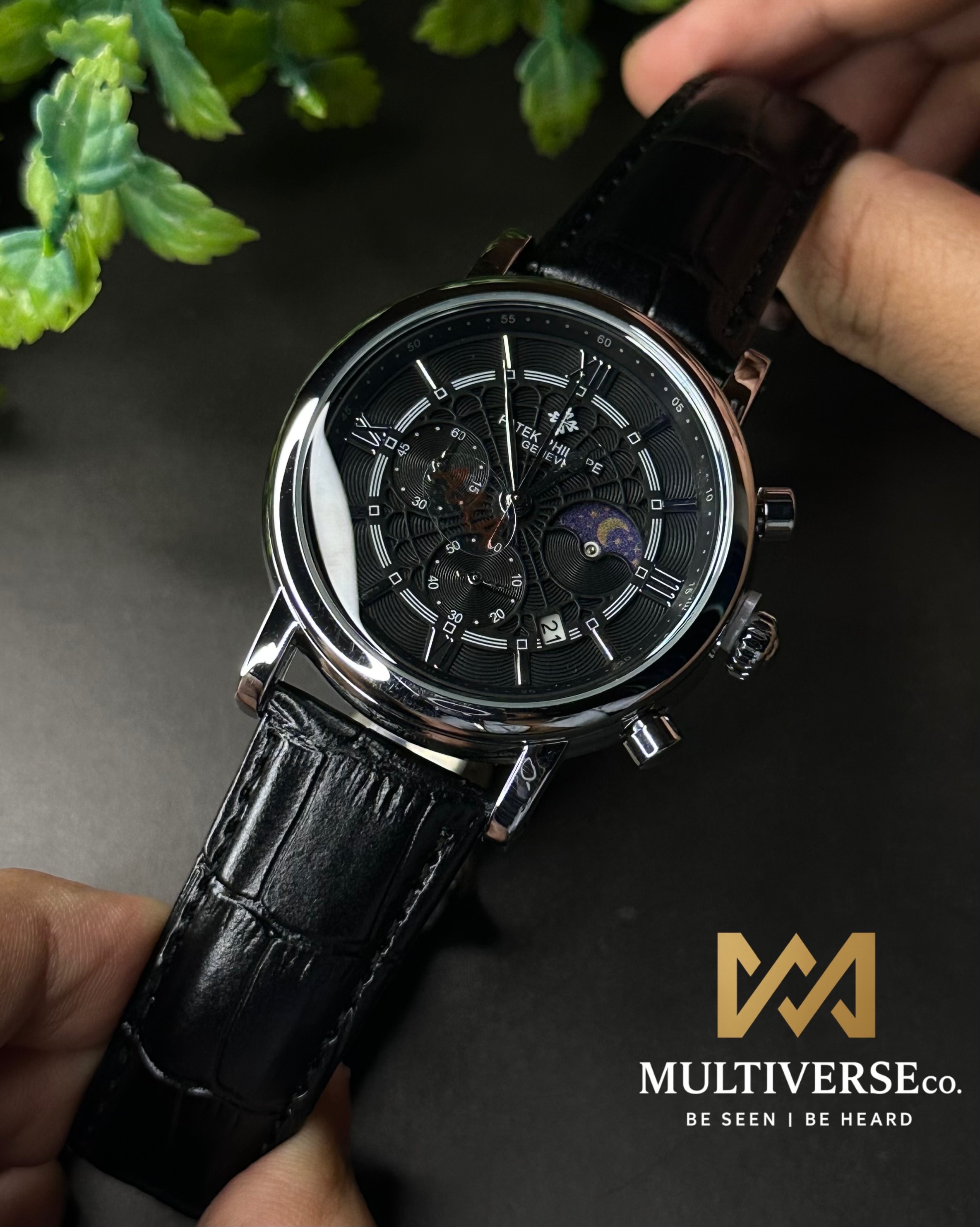 PATEK PHILIPPE | BLACK BELT | SPIDER MOONPHASE CHRONOGRAPH | (HOMAGE) AA