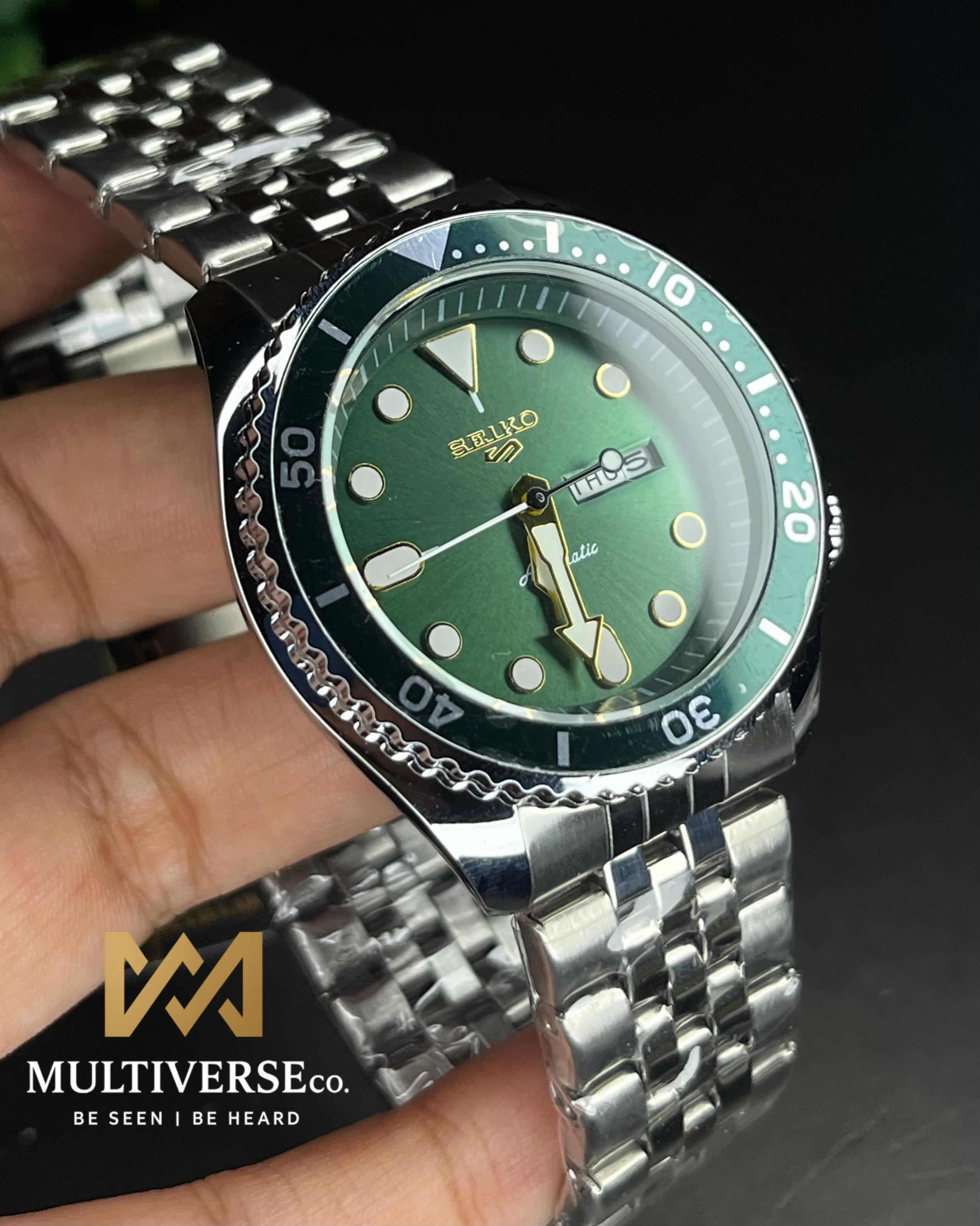 SEIKO 5 STYLE GREEN SWEEP QUARTZ DIVER (JUBILEE BRACELET) AA_img_1