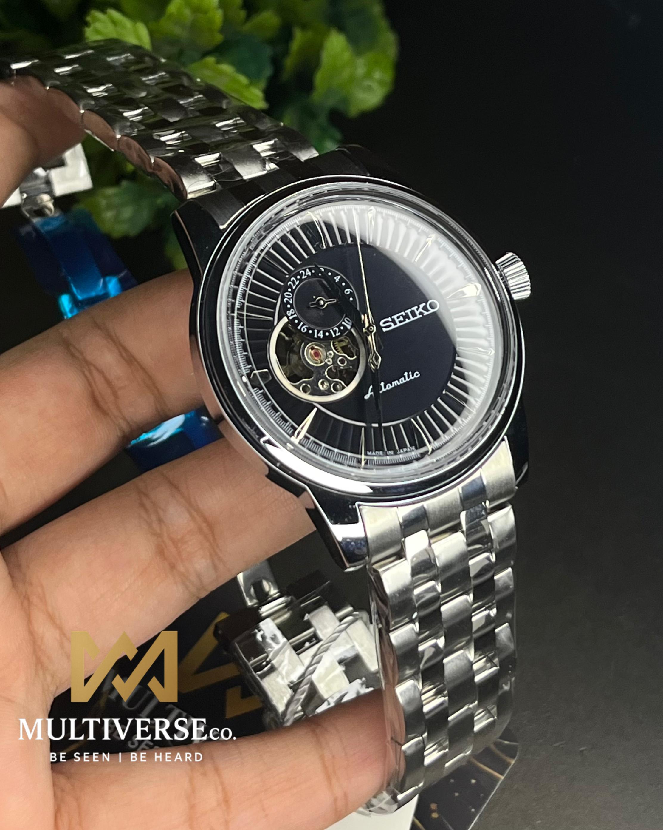 SEIKO PRESAGE OPEN HEART BLACK AUTOMATIC (SEMI AAA)_img_0