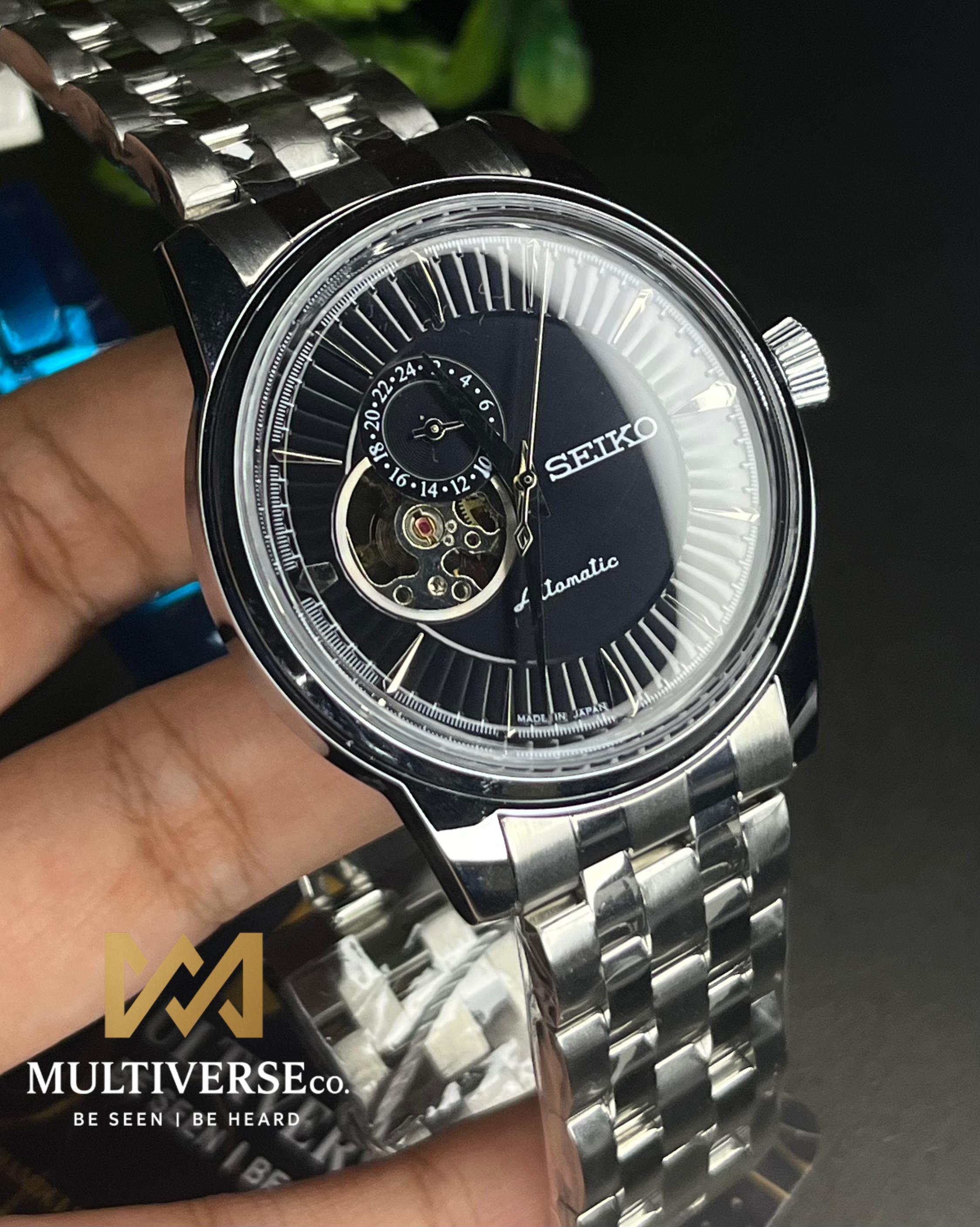 SEIKO PRESAGE OPEN HEART BLACK AUTOMATIC (SEMI AAA)_img_1