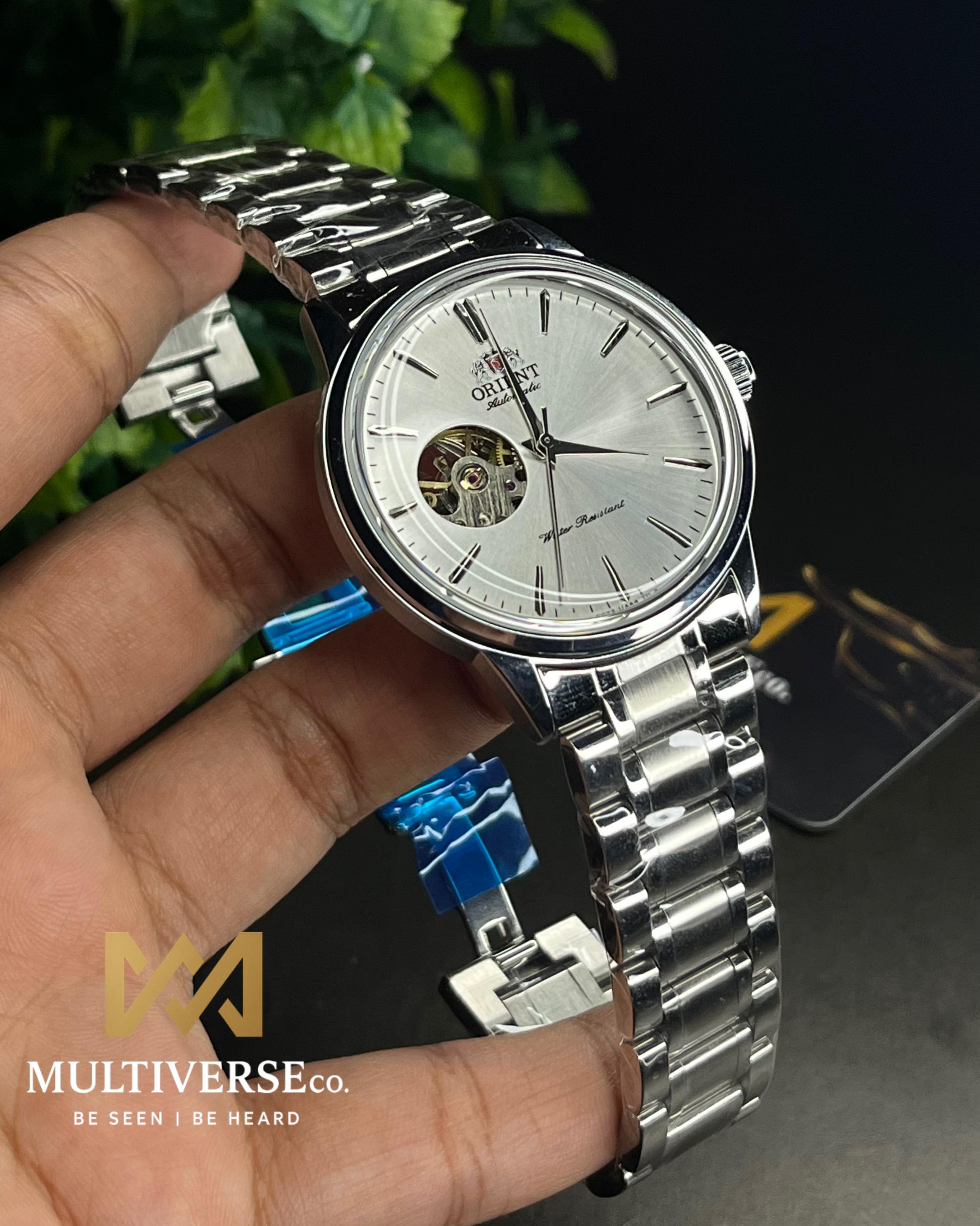 ORIENT BAMBINO OPEN HEART WHITE AUTOMATIC STEEL BRACELET (SEMI AAA)_img_0