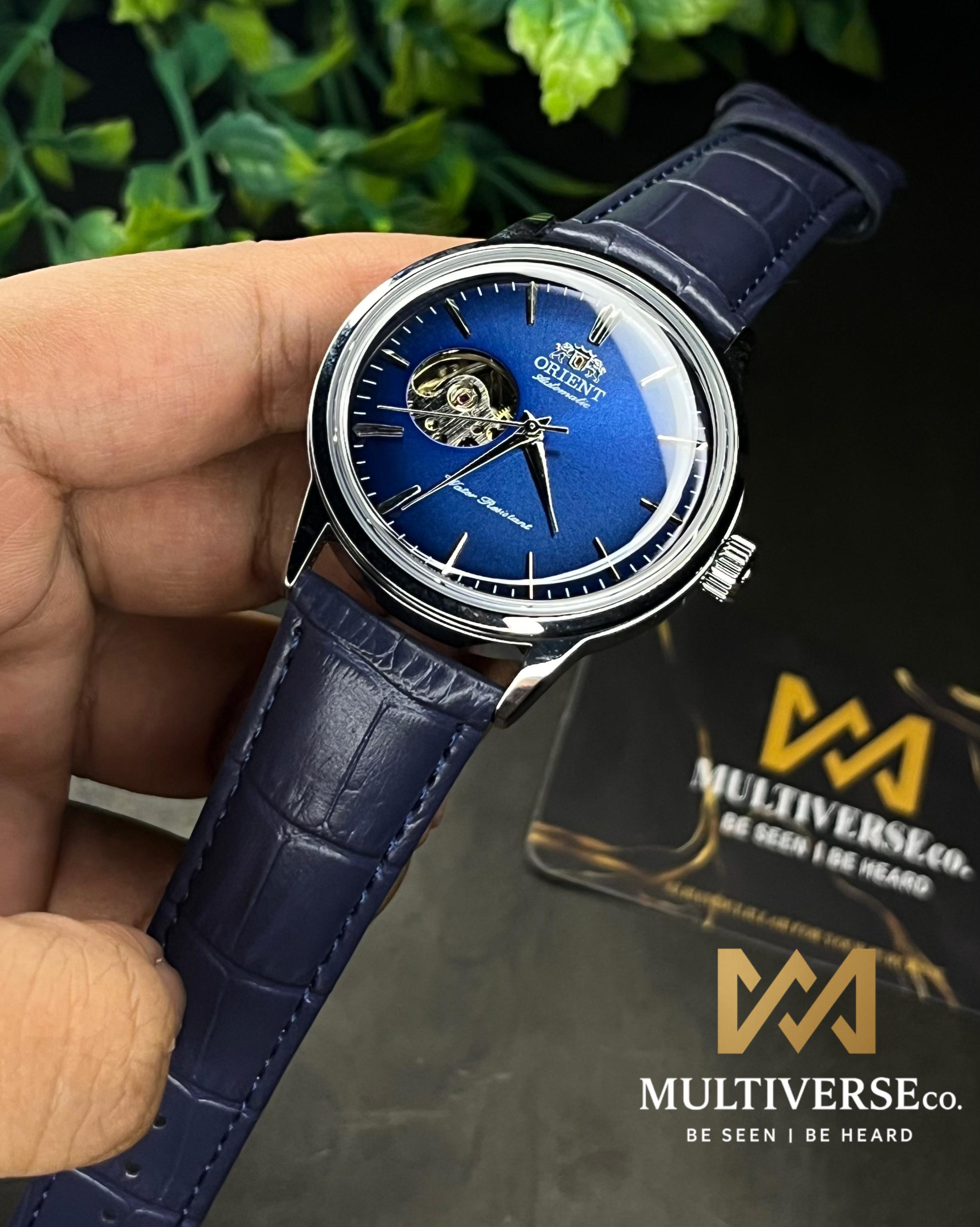 ORIENT BAMBINO OPEN HEART BLUE AUTOMATIC LEATHER BELT (SEMI AAA)_img_0