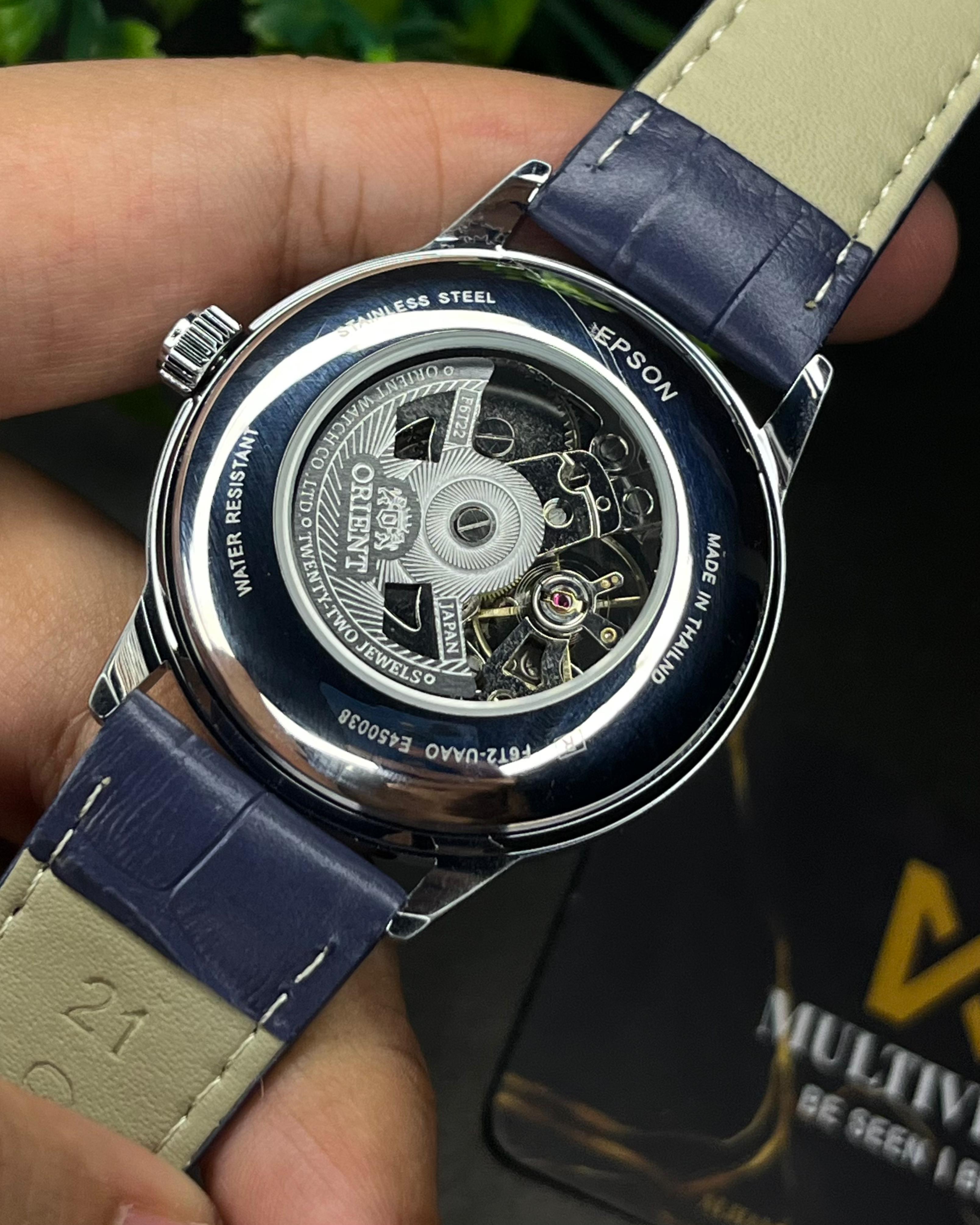 ORIENT BAMBINO OPEN HEART BLUE AUTOMATIC LEATHER BELT (SEMI AAA)_img_5