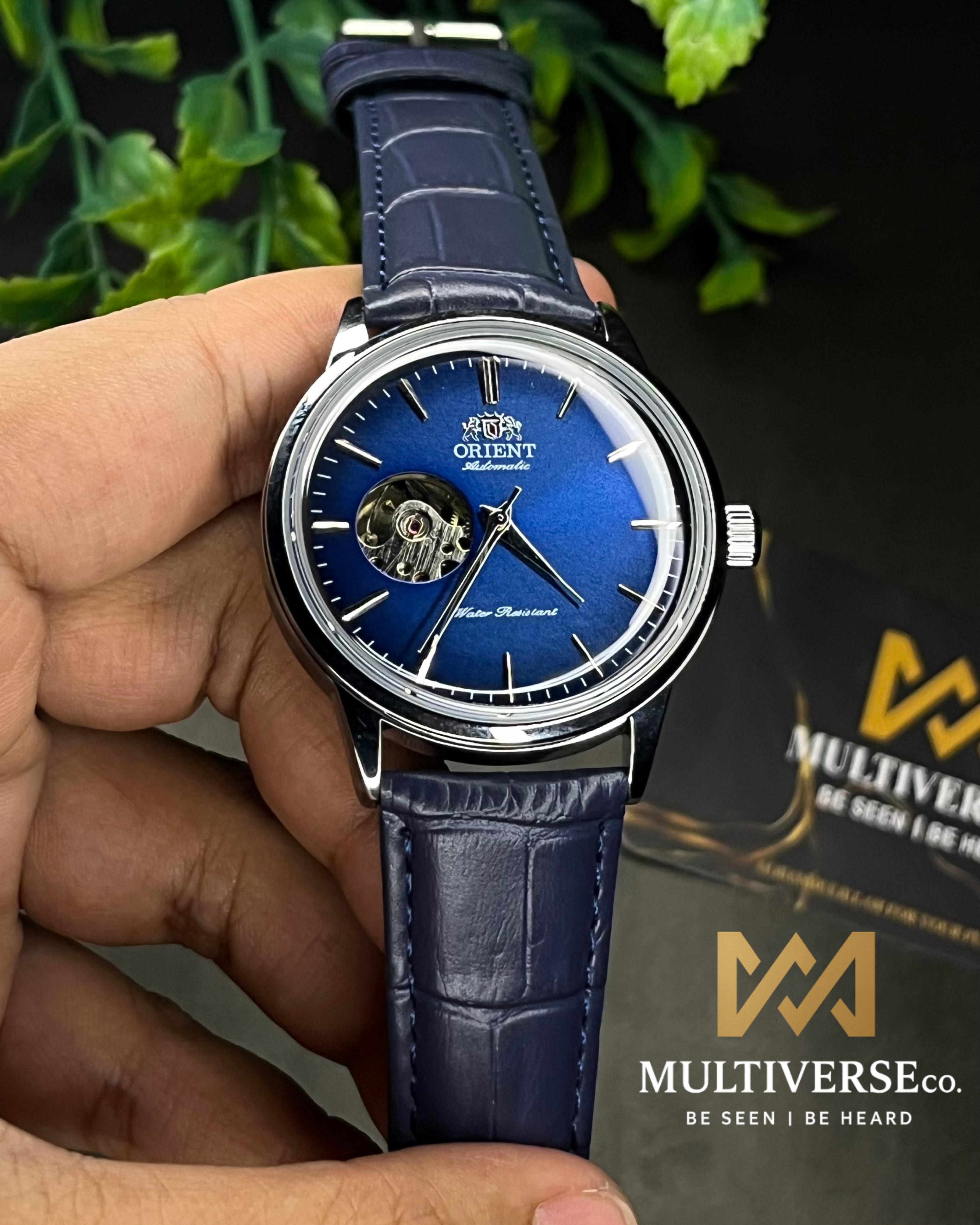 ORIENT BAMBINO OPEN HEART BLUE AUTOMATIC LEATHER BELT (SEMI AAA)_img_1