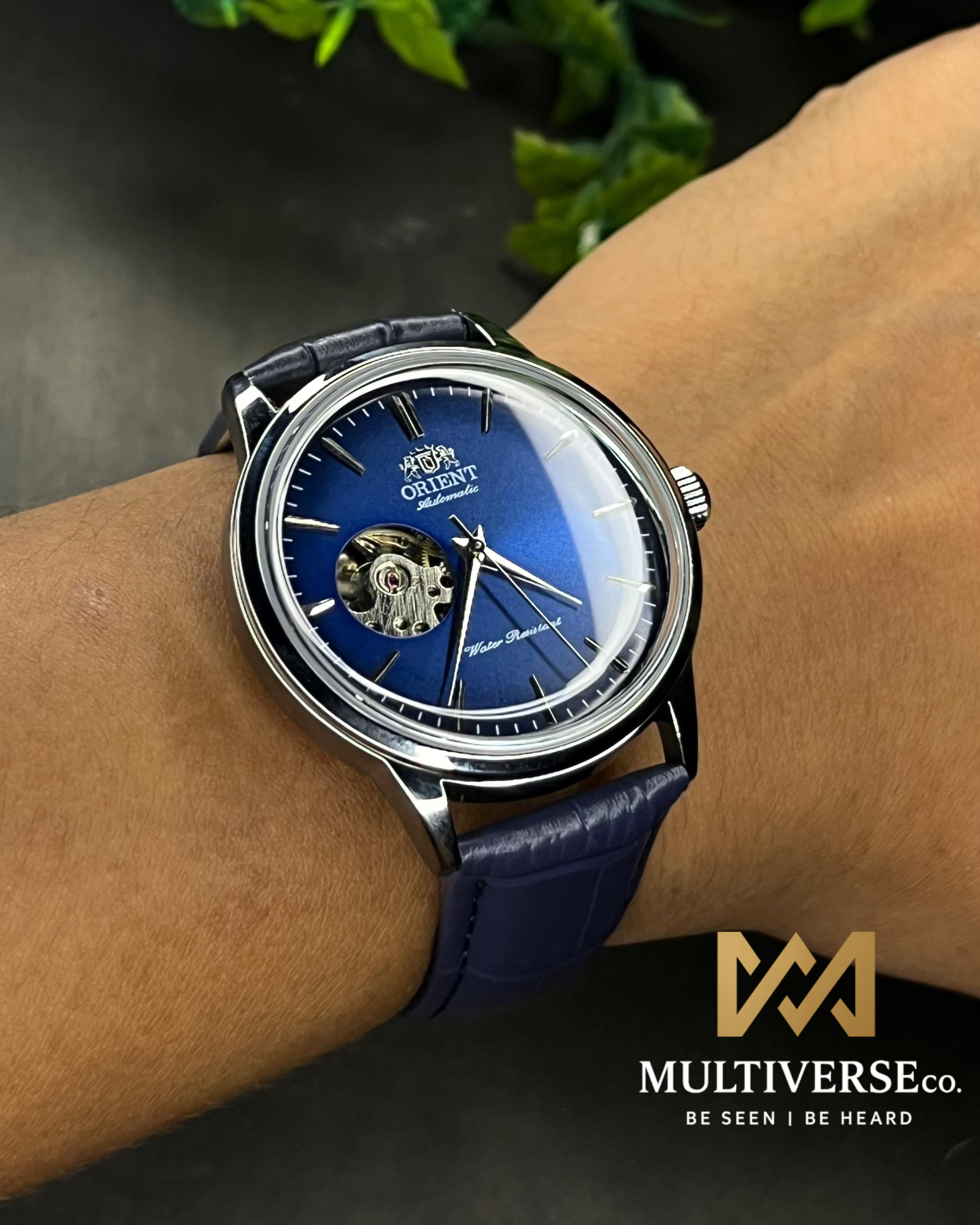 ORIENT BAMBINO OPEN HEART BLUE AUTOMATIC LEATHER BELT (SEMI AAA)_img_2