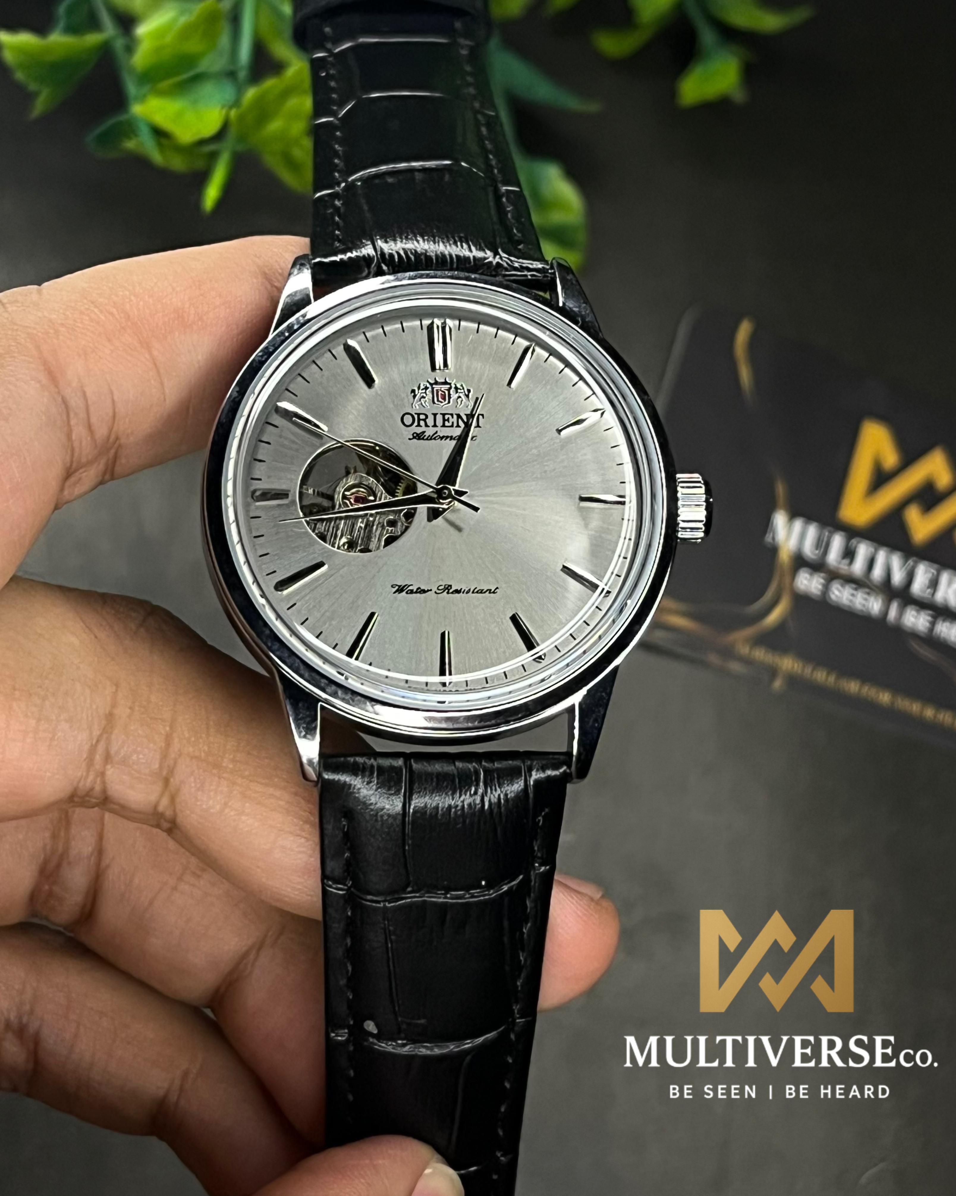 ORIENT BAMBINO OPEN HEART GREY AUTOMATIC LEATHER BELT (SEMI AAA)_img_1