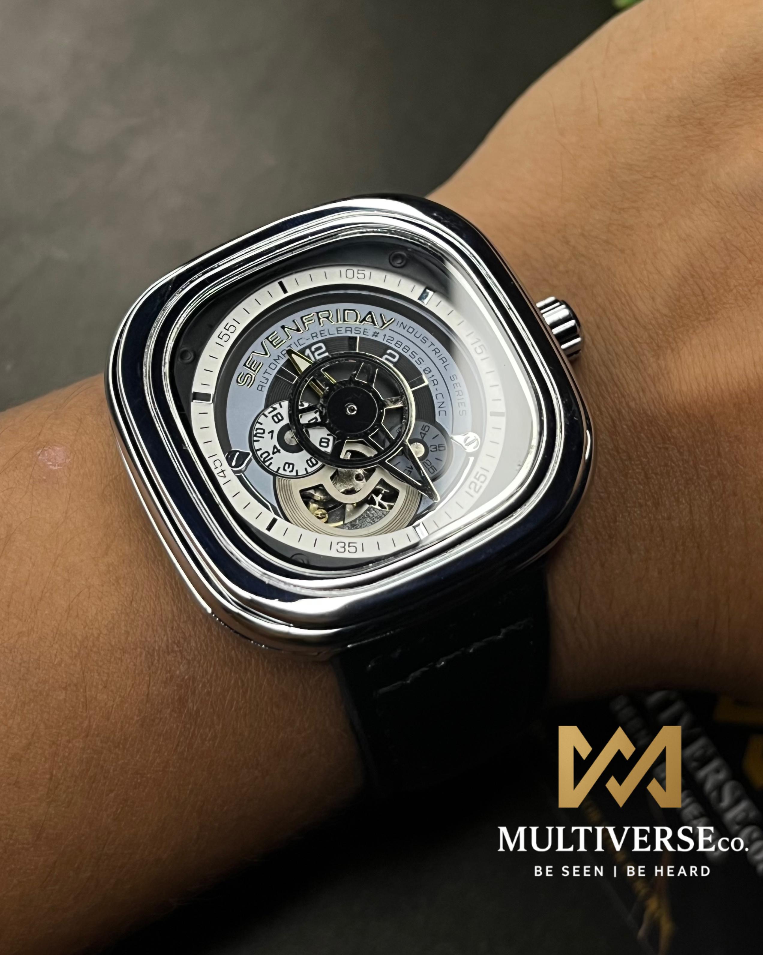 SEVENFRIDAY INSPIRED OPEN HEART BLACK CASE BLACK BELT AUTOMATIC (SEMI AAA)_img_2