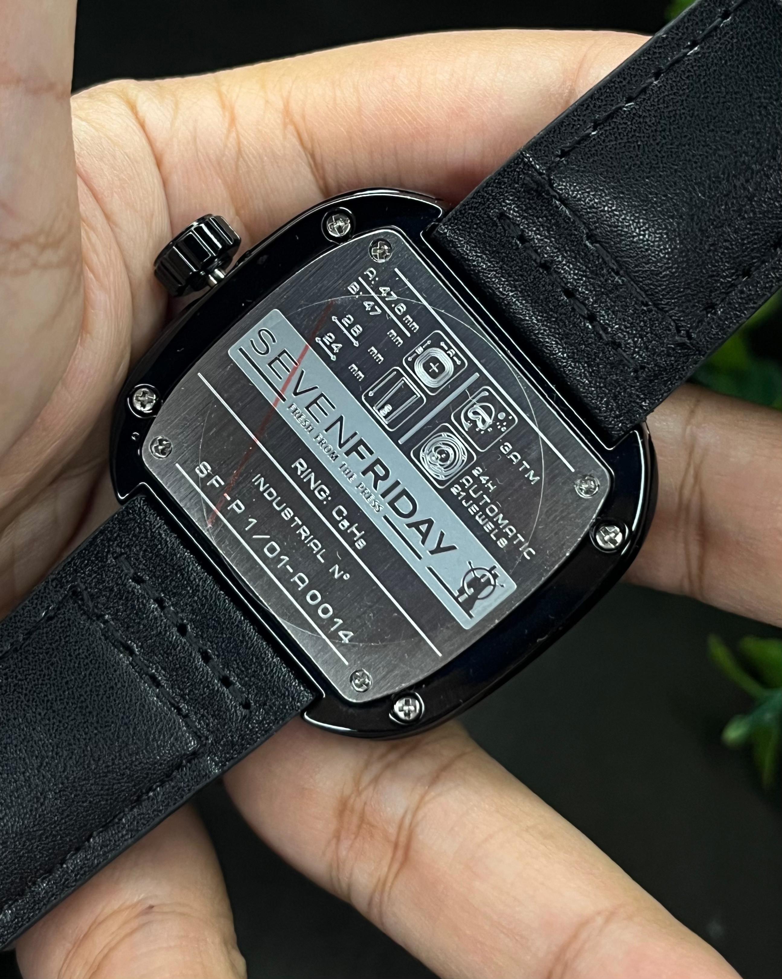 SEVENFRIDAY INSPIRED OPEN HEART BLACK CASE BLACK BELT AUTOMATIC (SEMI AAA)_img_3
