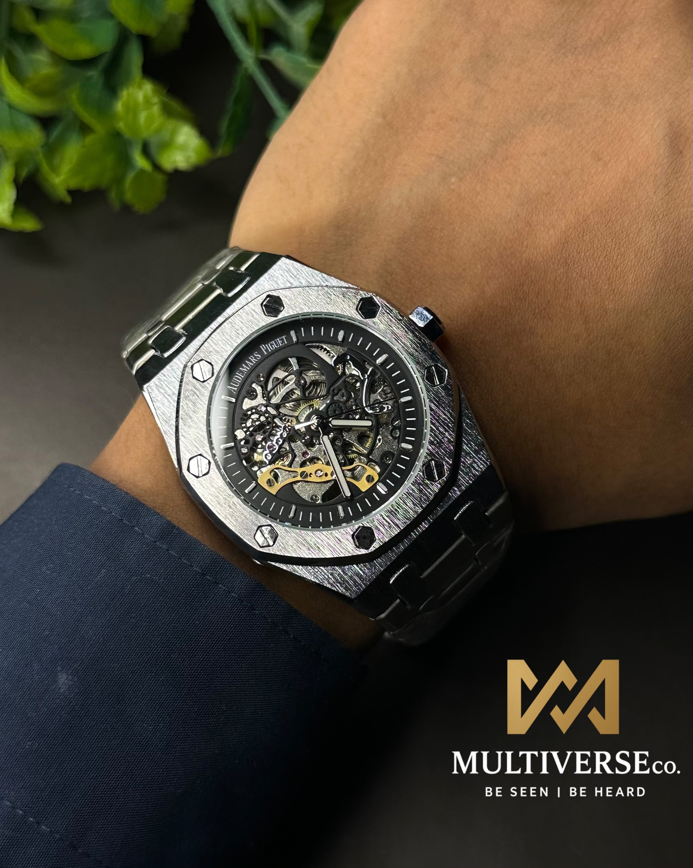 AP ROYAL OAK SKELETON SILVER CASE BLACK WATCH_img_3