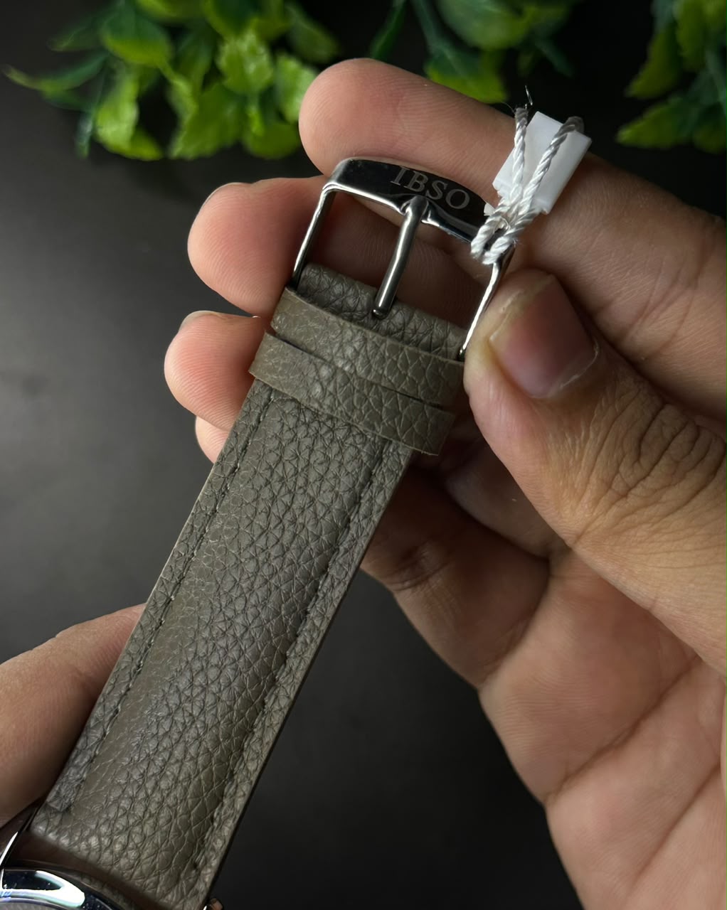 IBSO BOERNI AB HONEYCOMB DIAL TAUPE LEATHER WATCH B2366G_img_3
