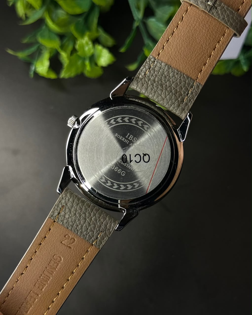 IBSO BOERNI AB HONEYCOMB DIAL TAUPE LEATHER WATCH B2366G_img_5