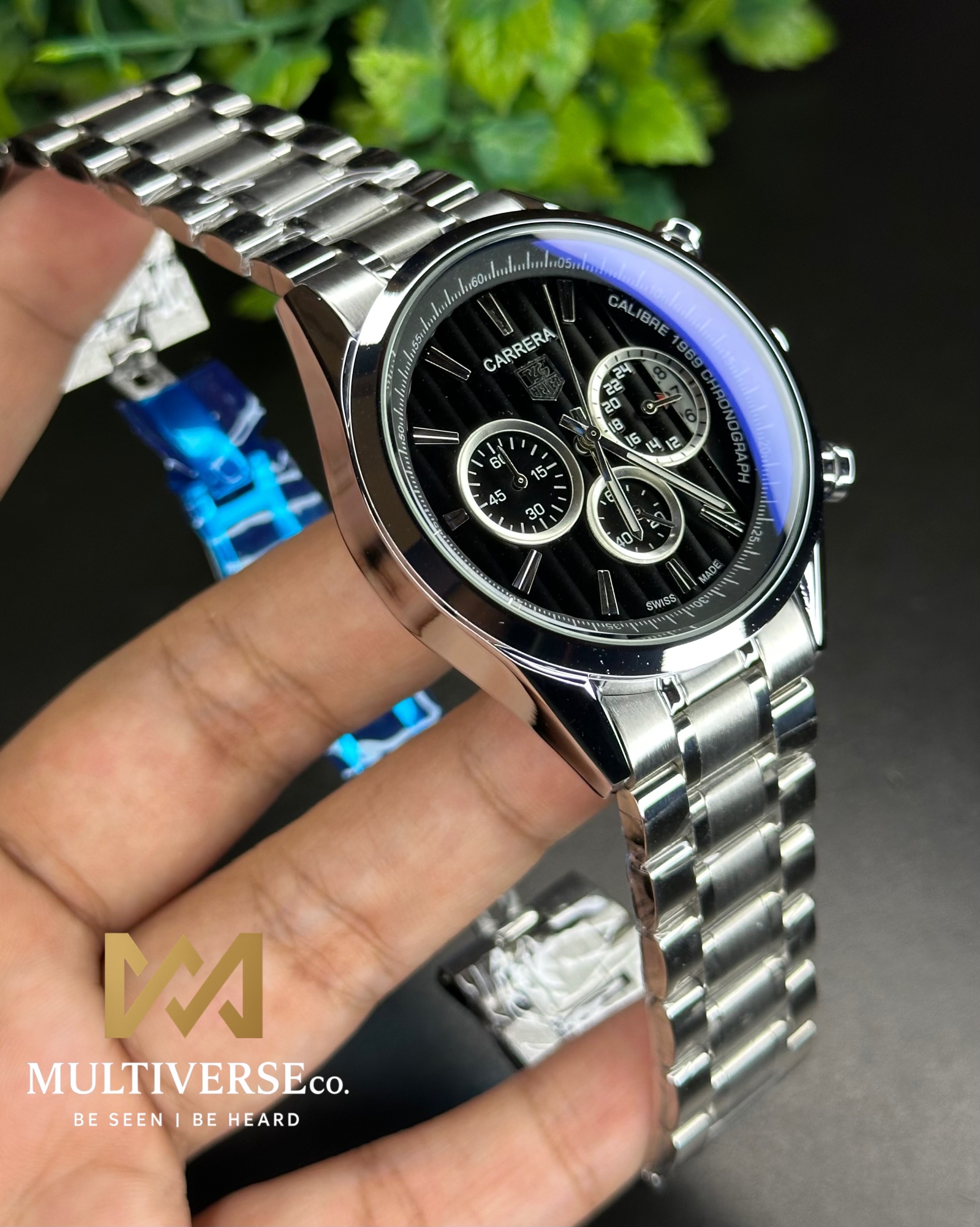 TAG HEUER CARRERA CALIBRE 1969 BLACK DIAL CHRONOGRAPH (AA)_img_2