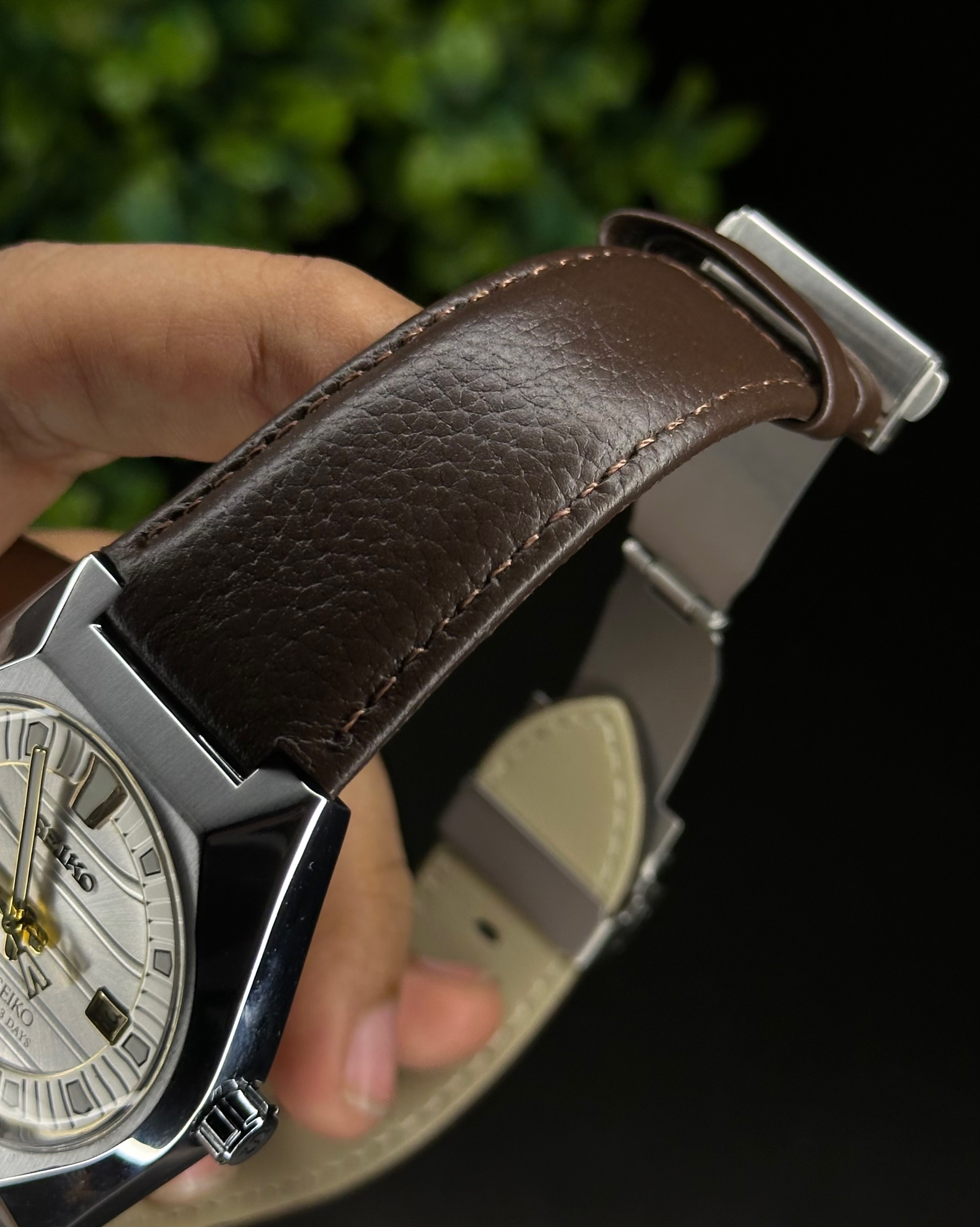 KING SEIKO HERITAGE AUTOMATIC WHITE DIAL BROWN BELT (SEMI AAA)_img_4