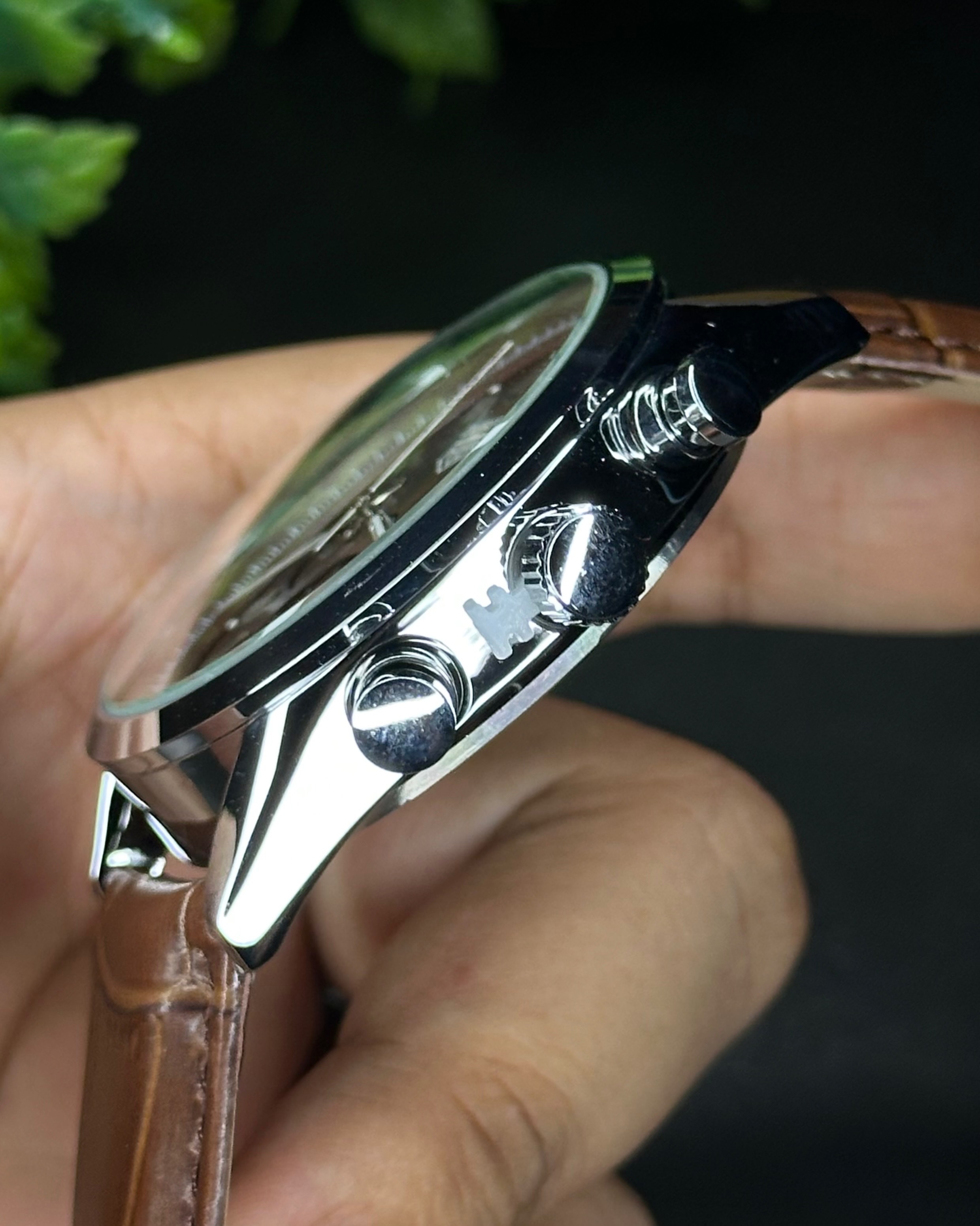TAG HEUER CARRERA CHRONOGRAPH SILVER CASE BROWN BELT BROWN DIAL (AA)_img_2