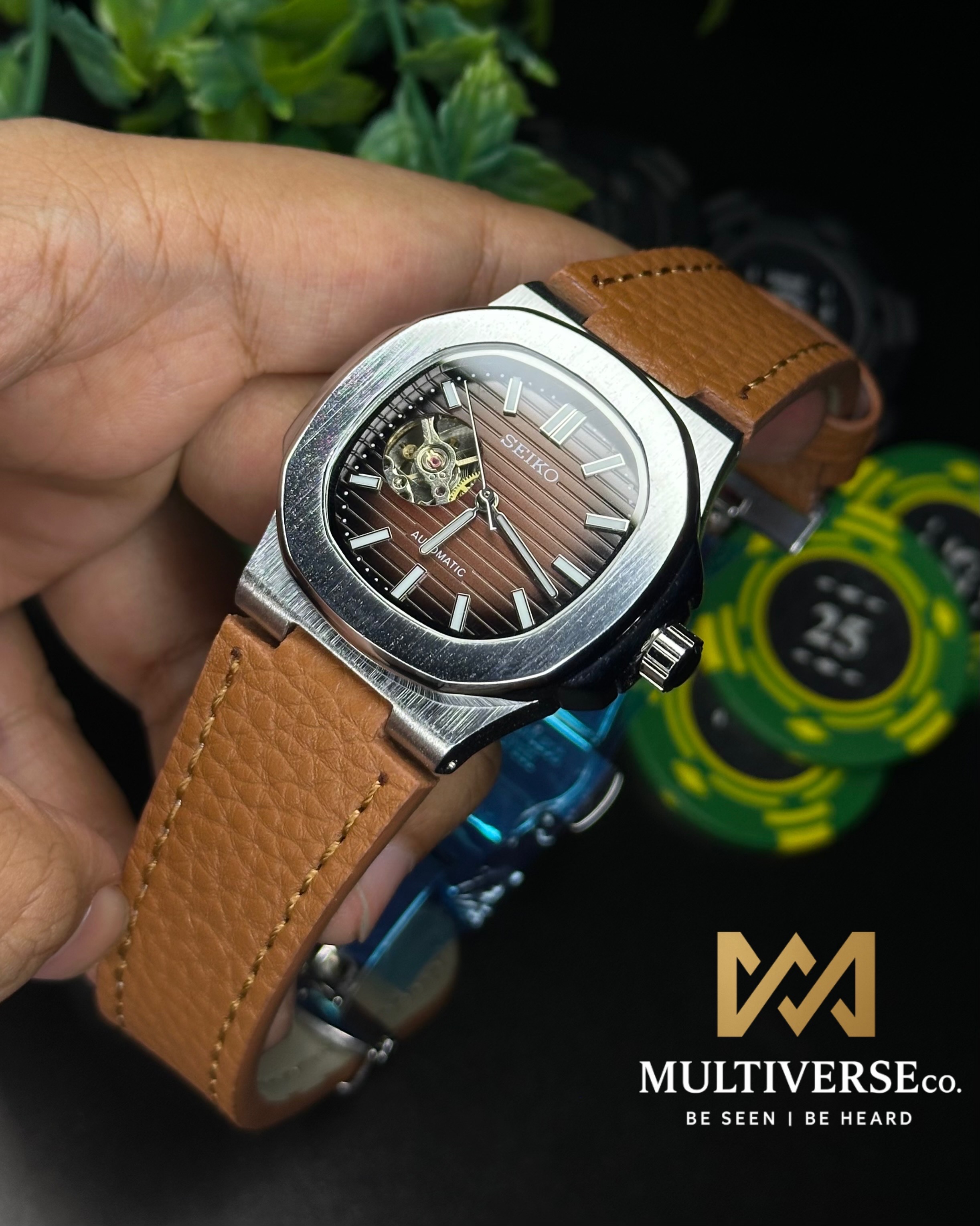 SEIKO MODDY | NAUTILUS DESIGN | BROWN BELT BROWN DIAL | AUTOMATIC | (SEMI AAA)