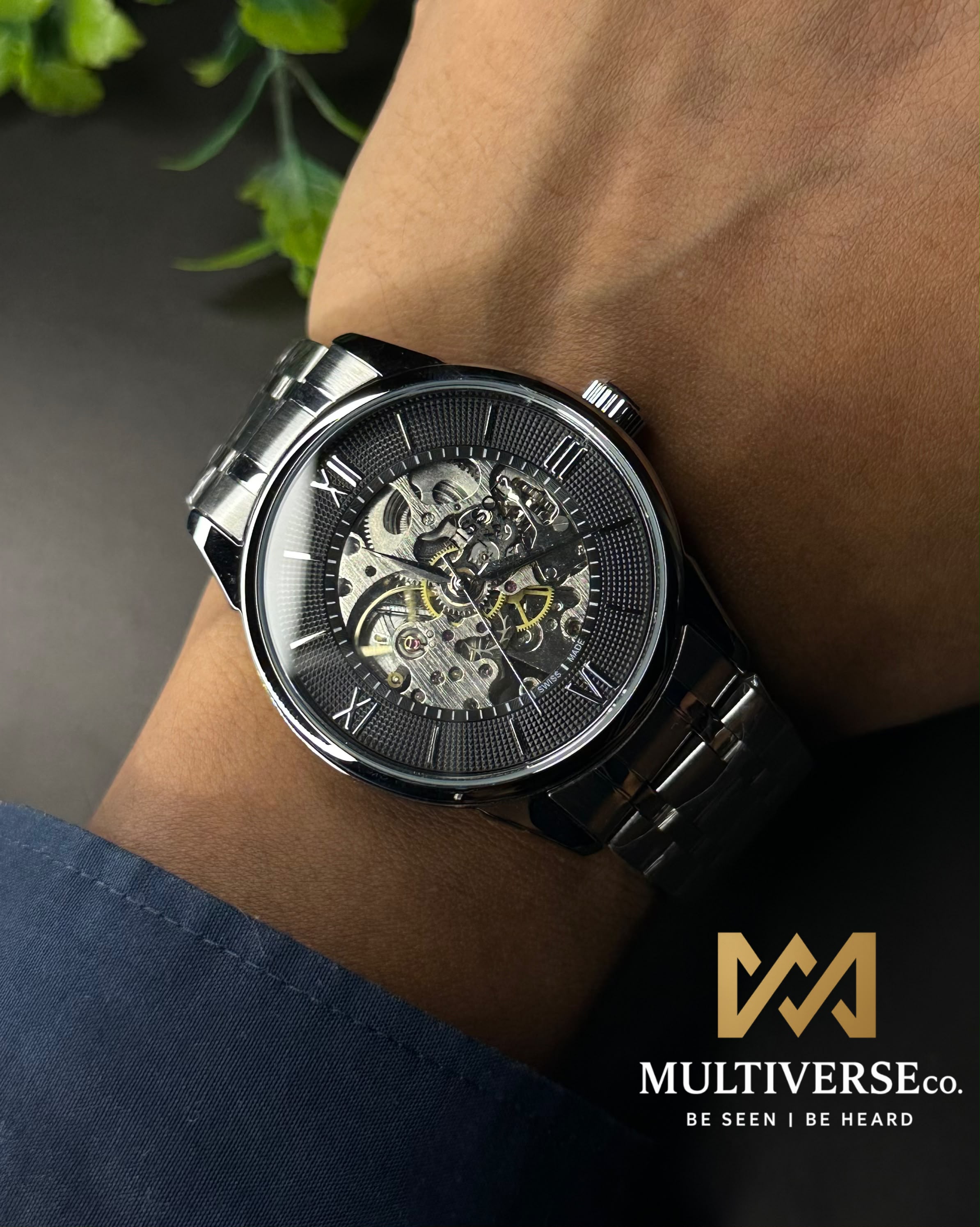 TISSOT CHEMIN DES TOURELLES SKELETON STEEL BLACK DIAL WATCH_img_3