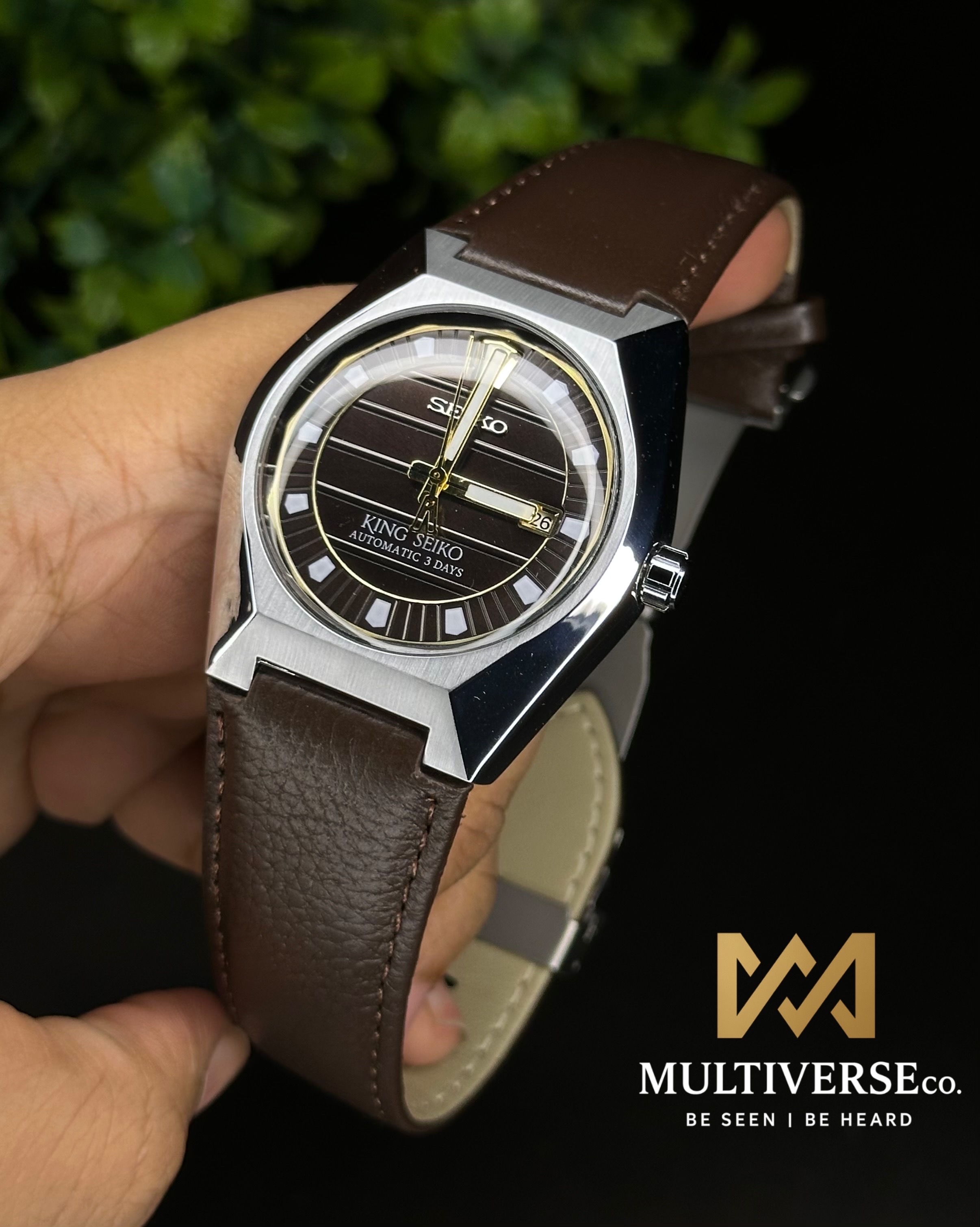 KING SEIKO HERITAGE AUTOMATIC BROWN DIAL BROWN BELT (SEMI AAA)_img_0