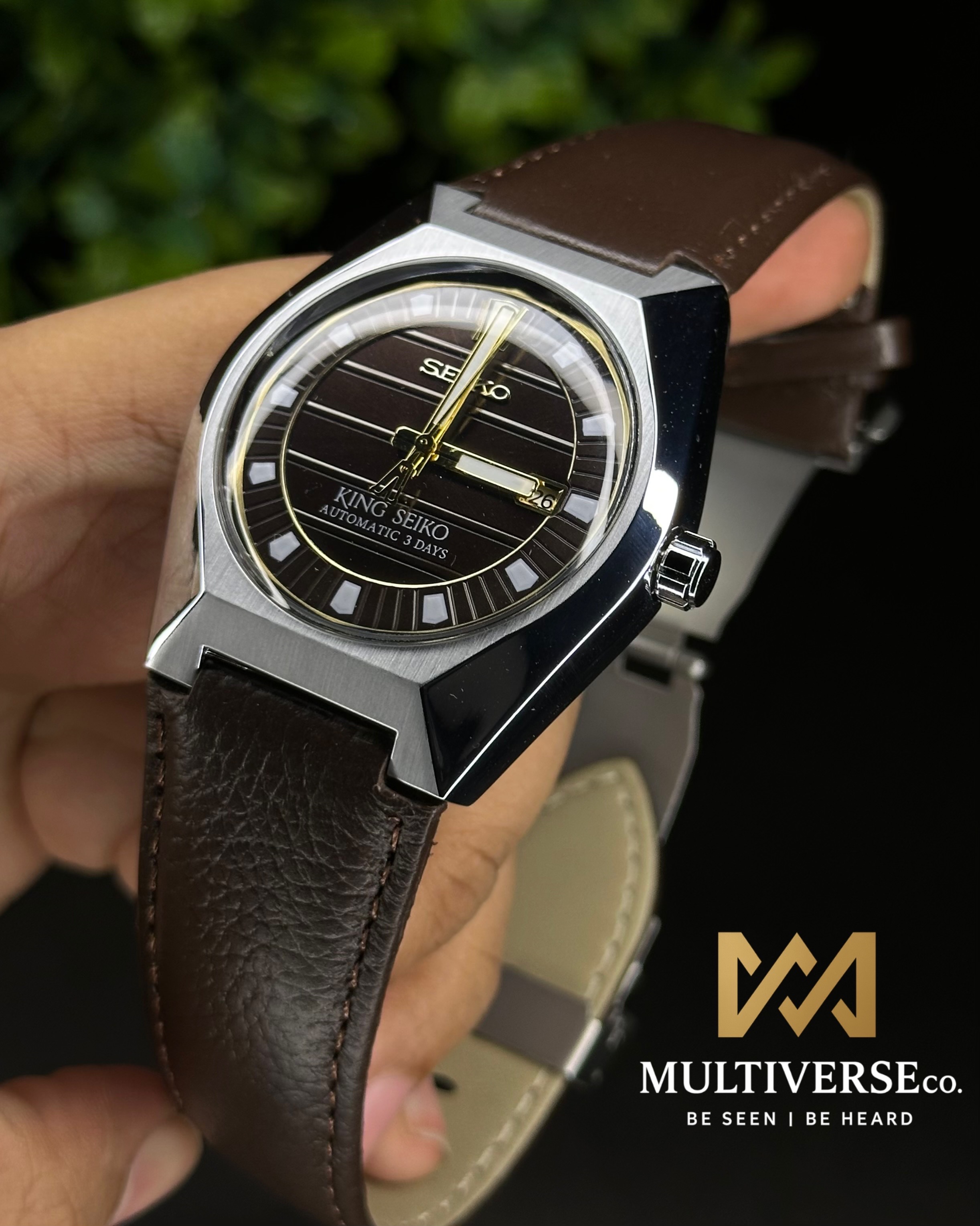 KING SEIKO HERITAGE AUTOMATIC BROWN DIAL BROWN BELT (SEMI AAA)_img_5