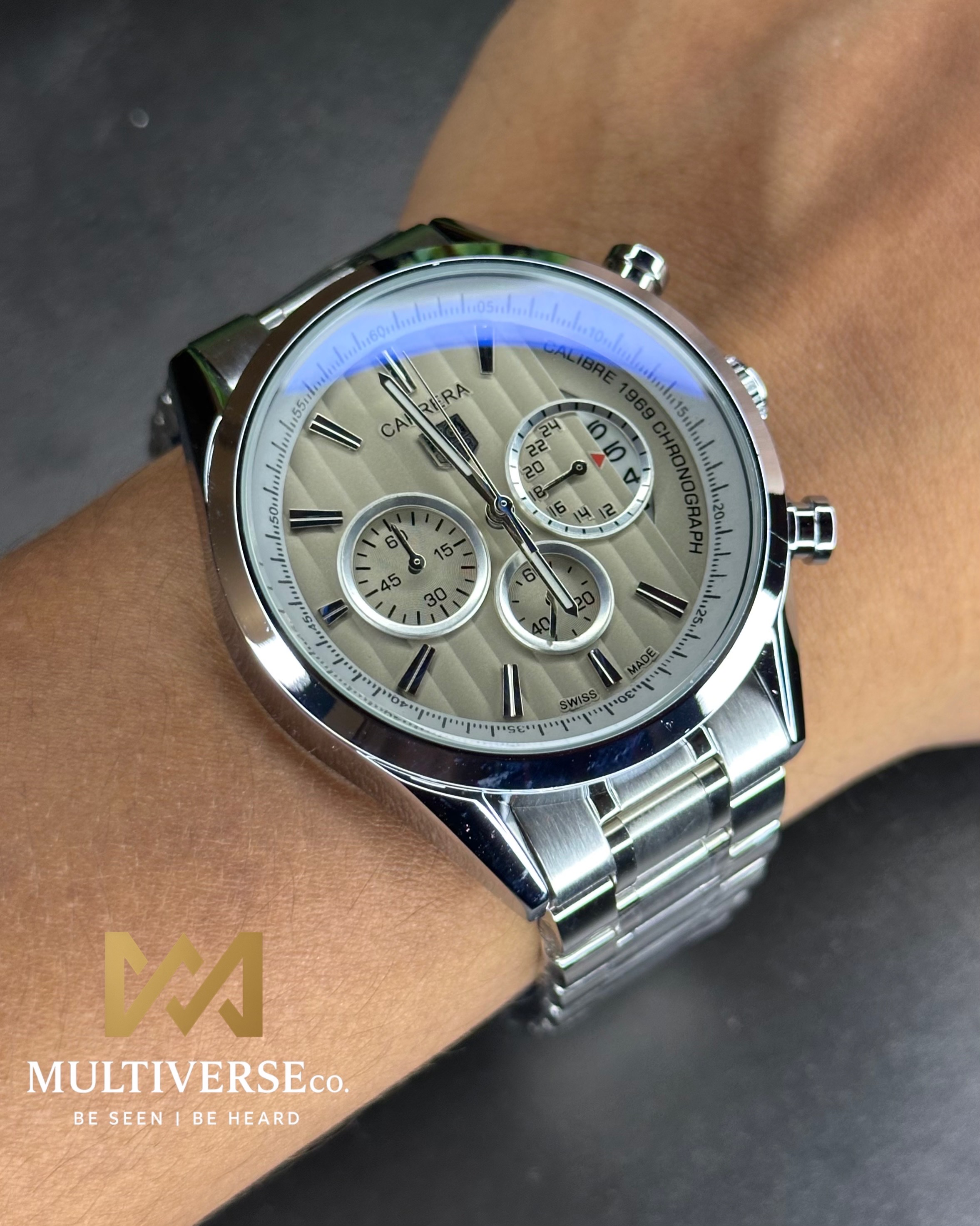 TAG HEUER CARRERA CALIBRE 1969 GREY DIAL CHRONOGRAPH (AA)_img_3