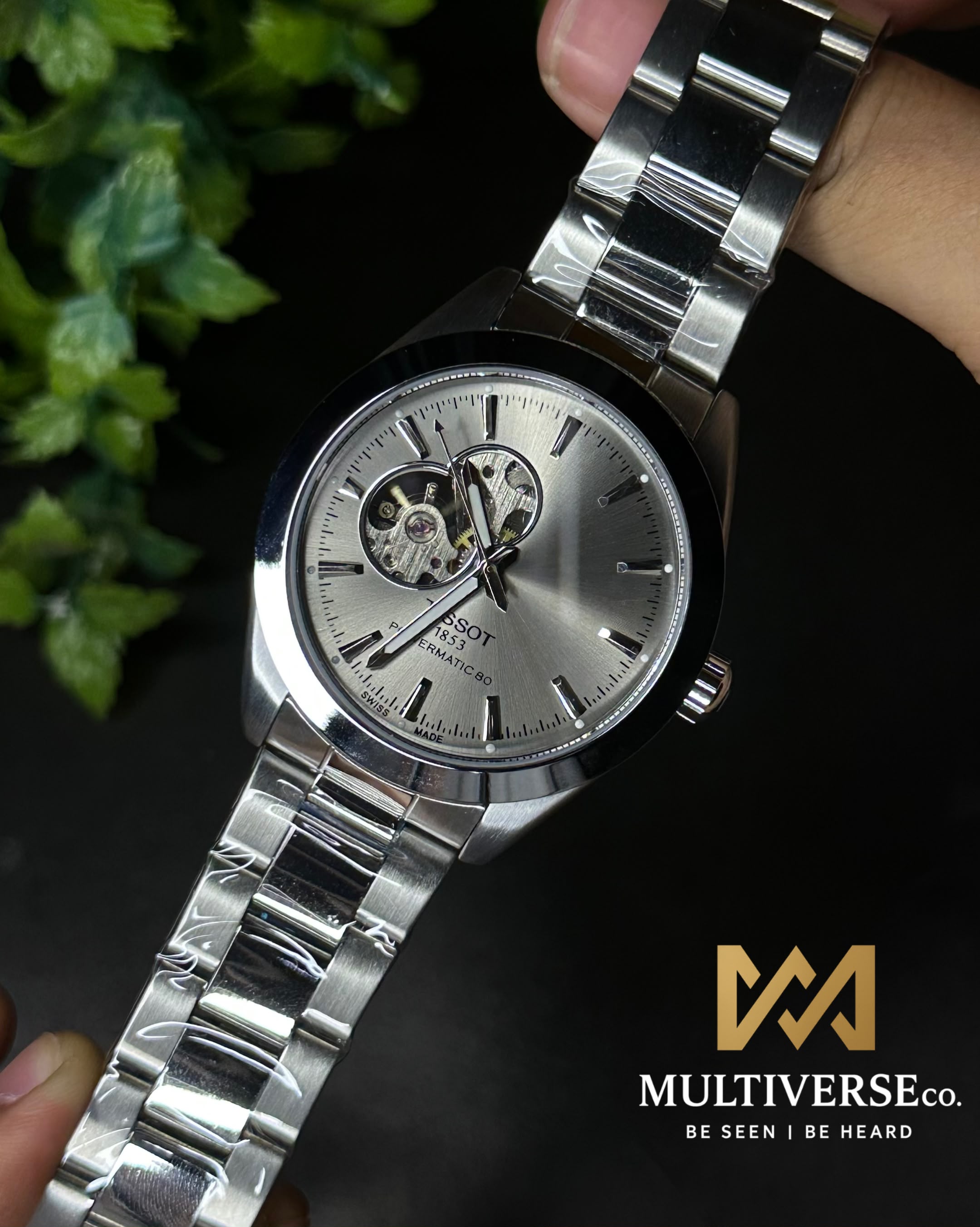 TISSOT GENTLEMAN POWERMATIC 80 OPEN HEART GRAY DIAL