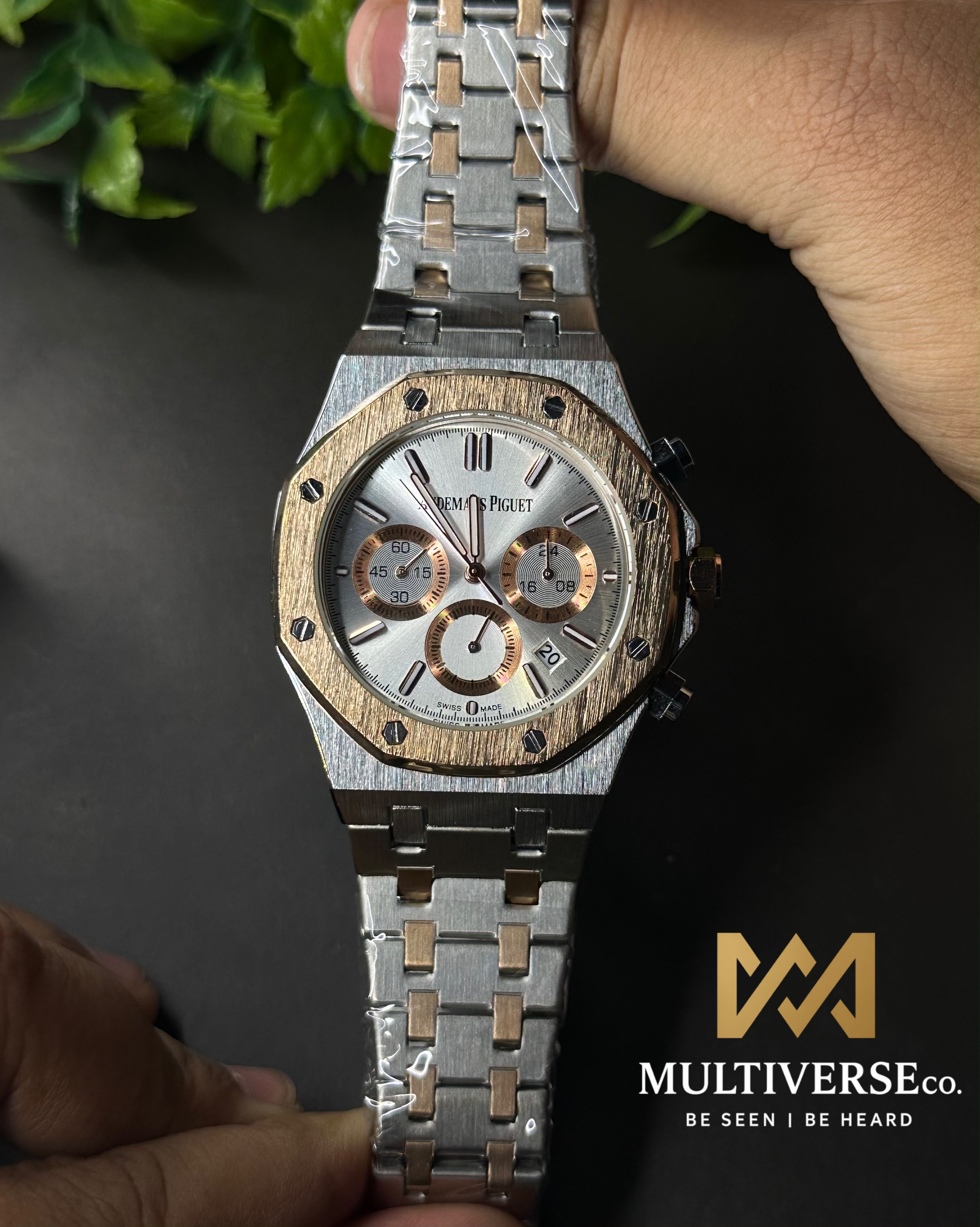 AP ROYAL OAK CHRONO TWO TONE CHAMPAIGN DIAL WATCH_img_3