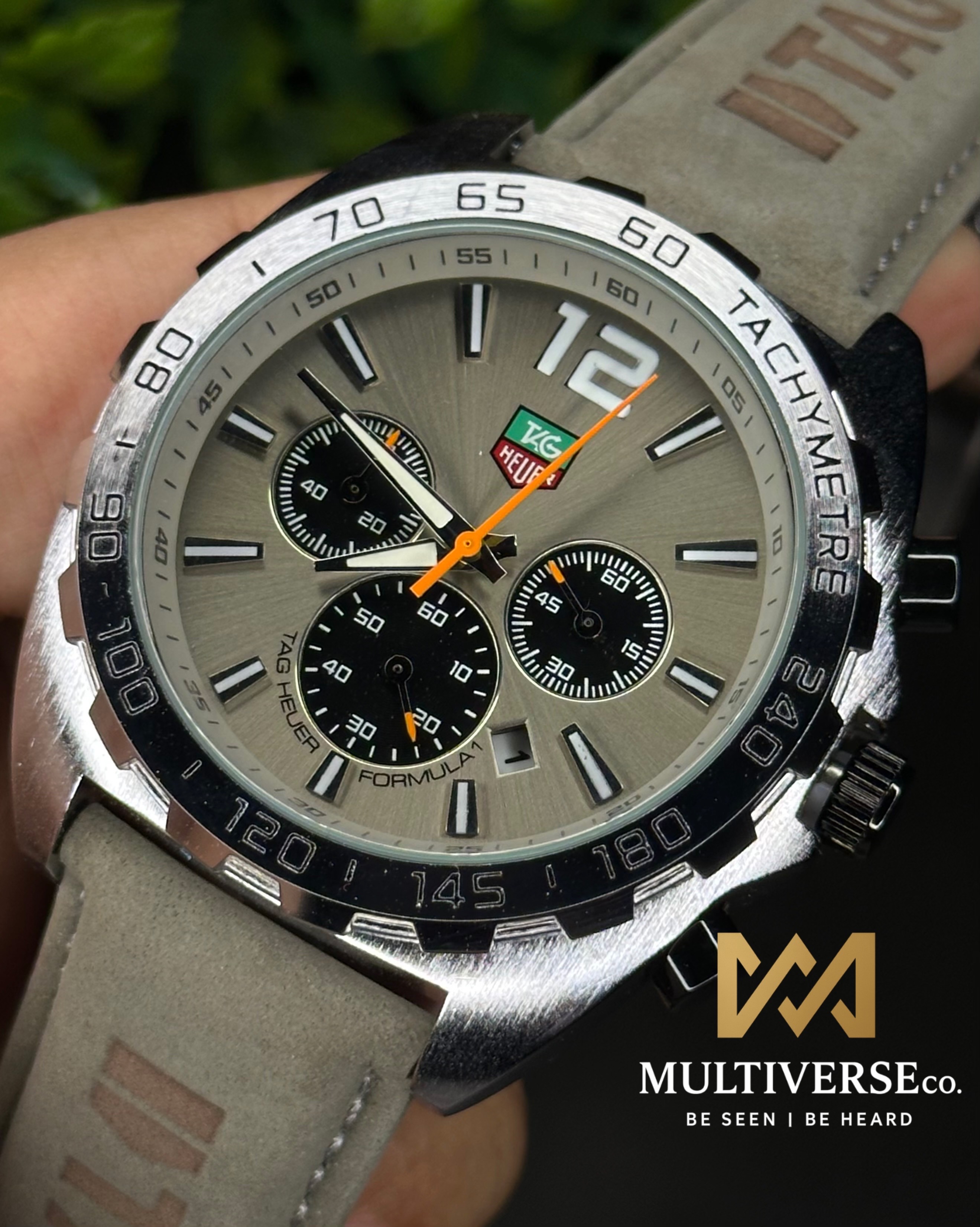 TAG HEUER FORMULA 1 CHRONOGRAPH GULF EDITION GREY BELT GREY DIAL (AA)_img_1