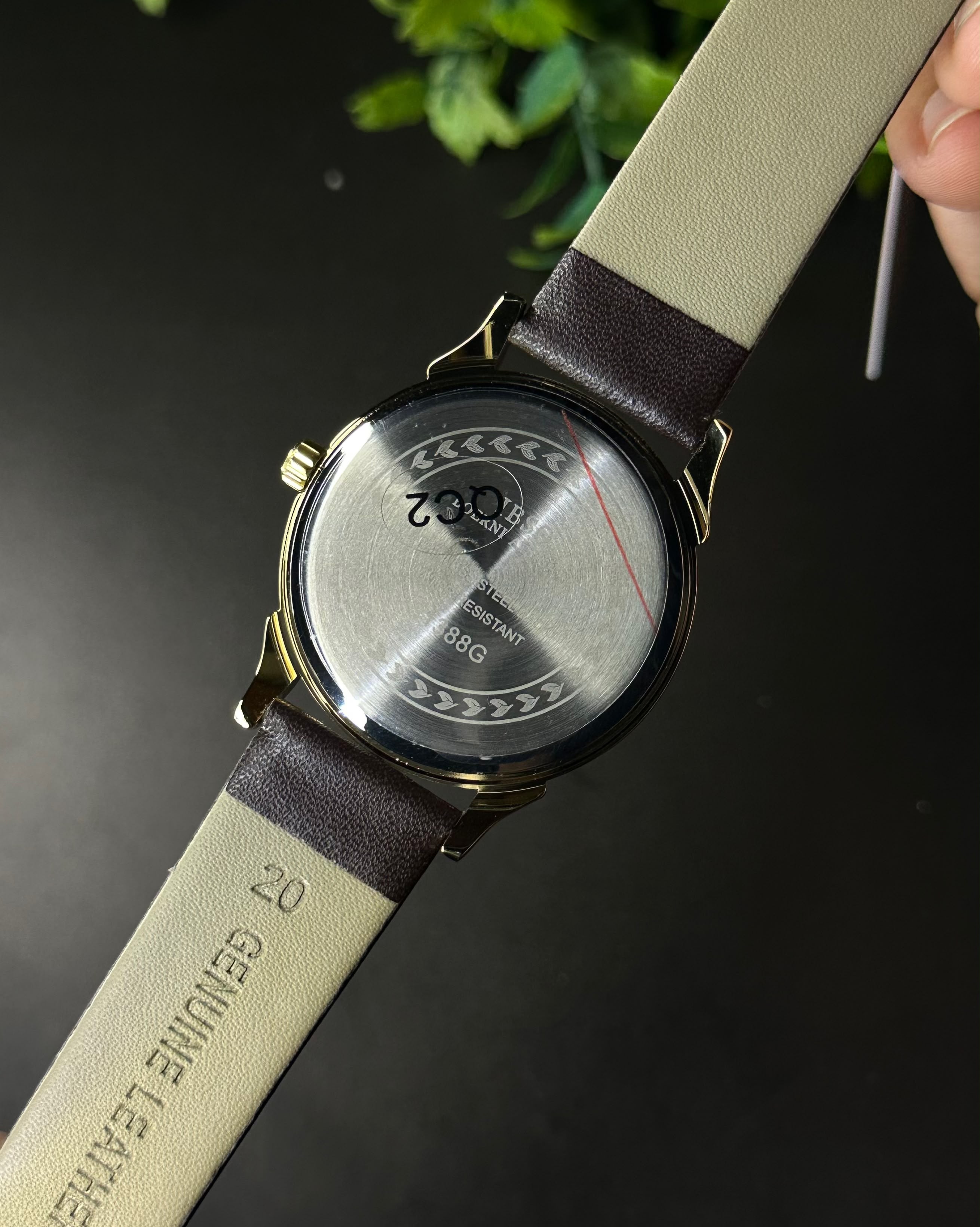 IBSO FACETED ARROWHEAD DIAL BROWN LEATHER WHITE DIAL WATCH S1388G_img_5