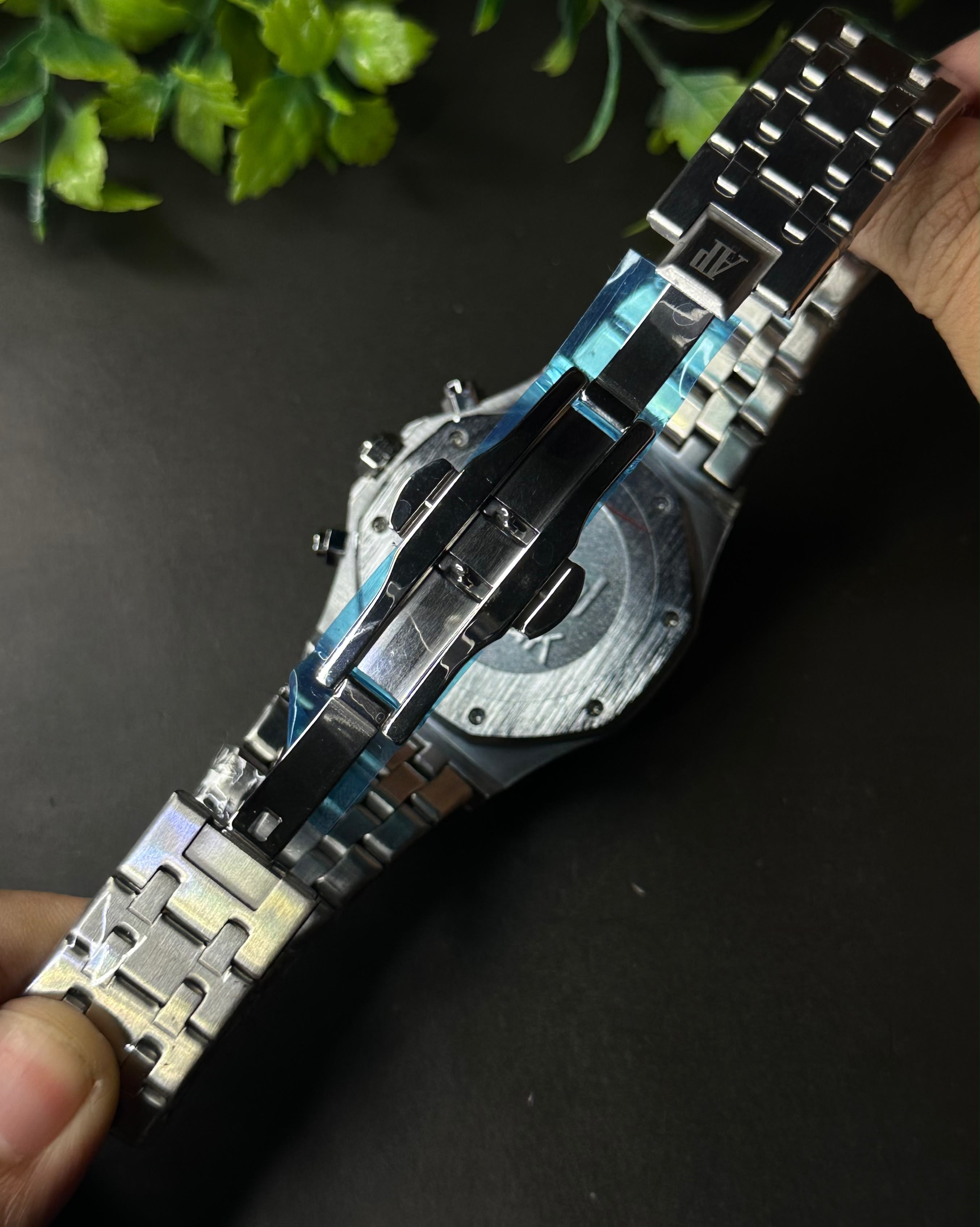 AP ROYAL OAK CHRONO SILVER TONE PANDA DIAL WATCH_img_8