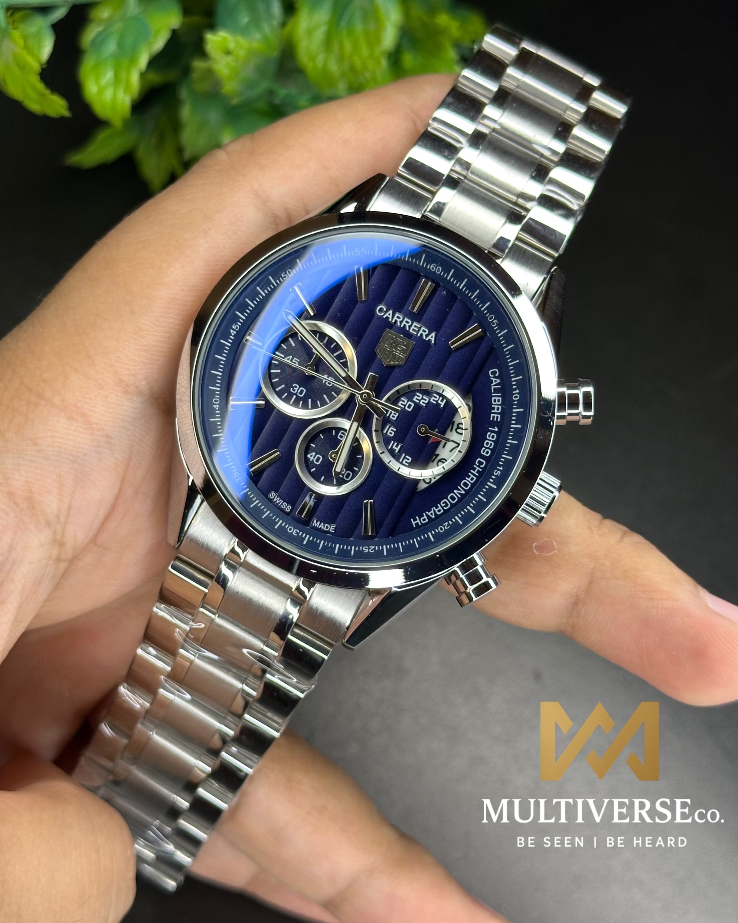 TAG HEUER CARRERA CALIBRE 1969 BLUE DIAL CHRONOGRAPH (AA)_img_9