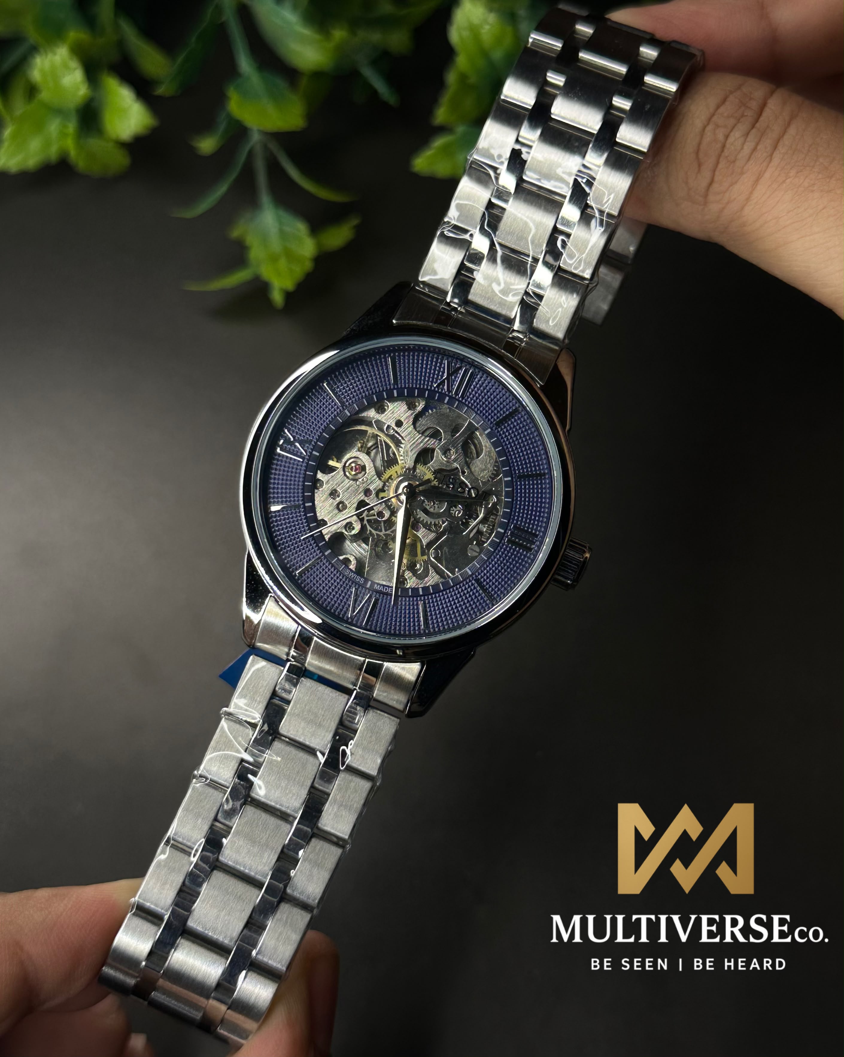 TISSOT CHEMIN DES TOURELLES SKELETON STEEL BLUE DIAL WATCH_img_2