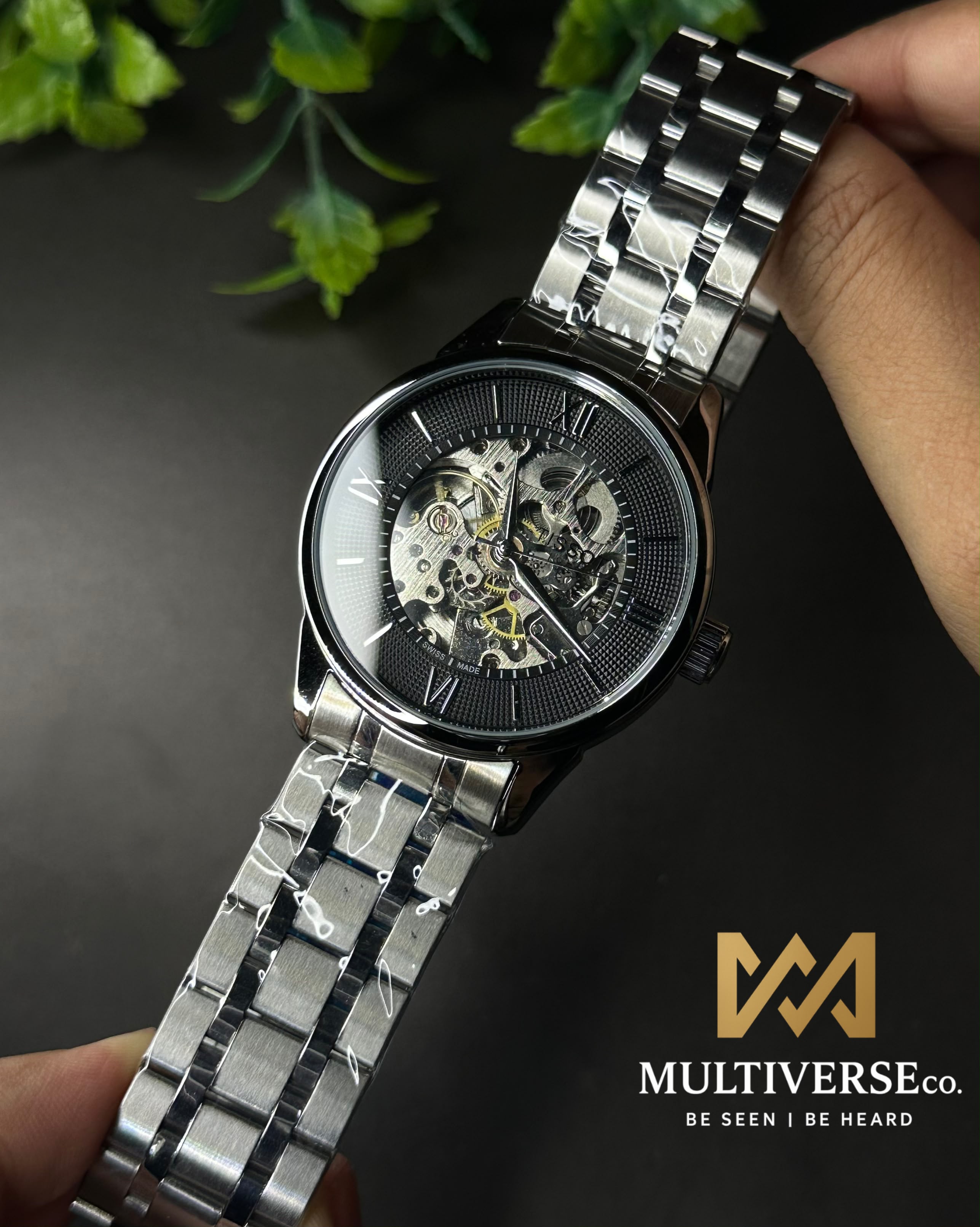 TISSOT CHEMIN DES TOURELLES SKELETON STEEL BLACK DIAL WATCH_img_0
