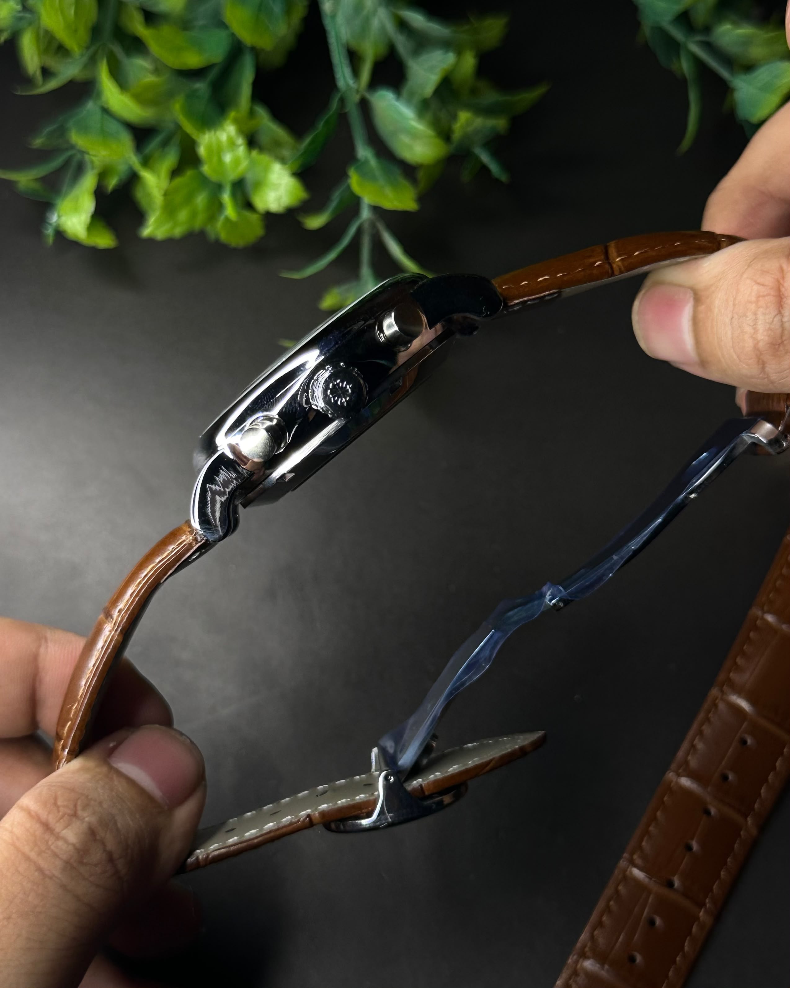 PATEK PHILIPPE GRAND CALENDAR OPEN-HEART PERPETUAL BROWN LEATHER WATCH_img_5