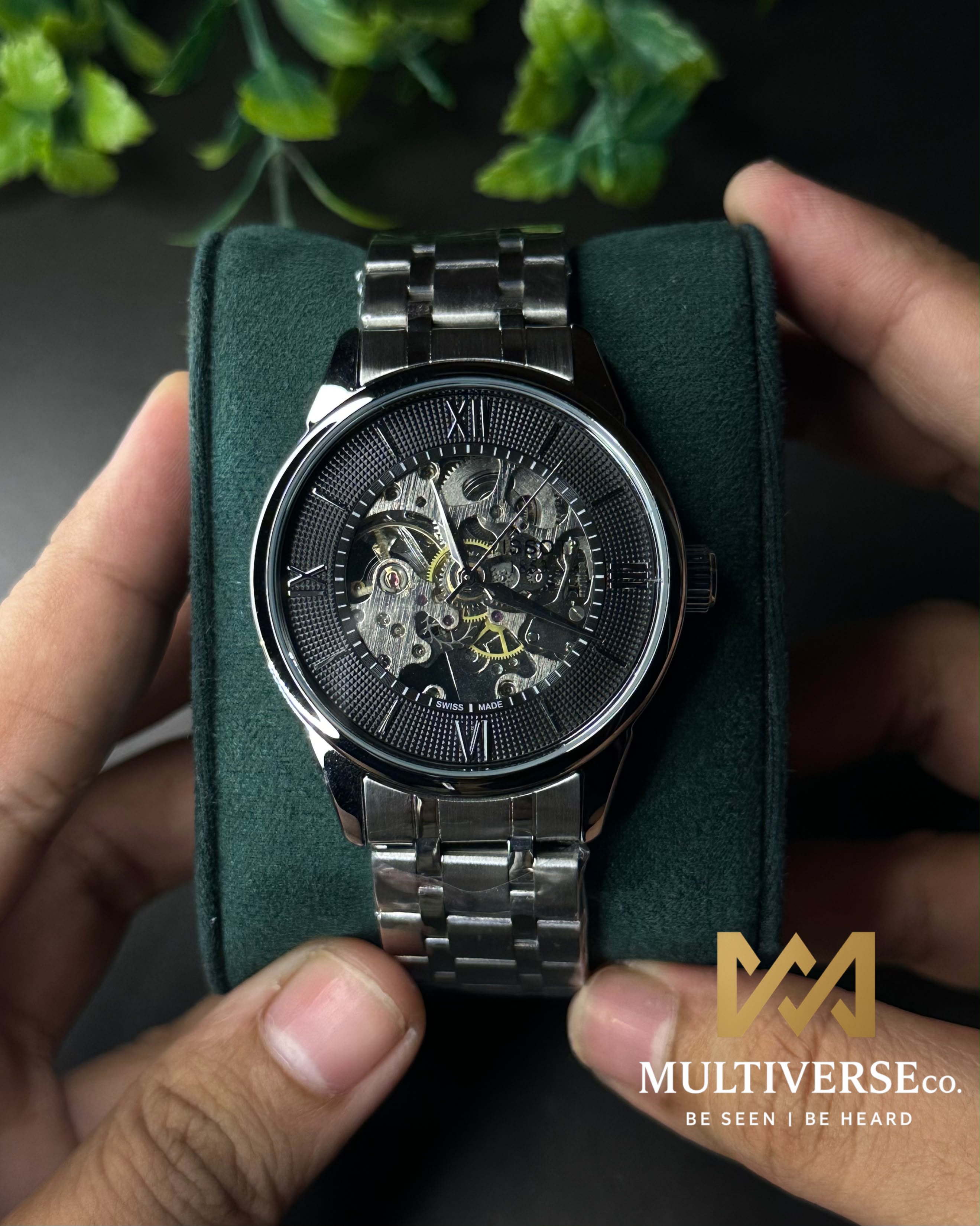 TISSOT CHEMIN DES TOURELLES SKELETON STEEL BLACK DIAL WATCH_img_1