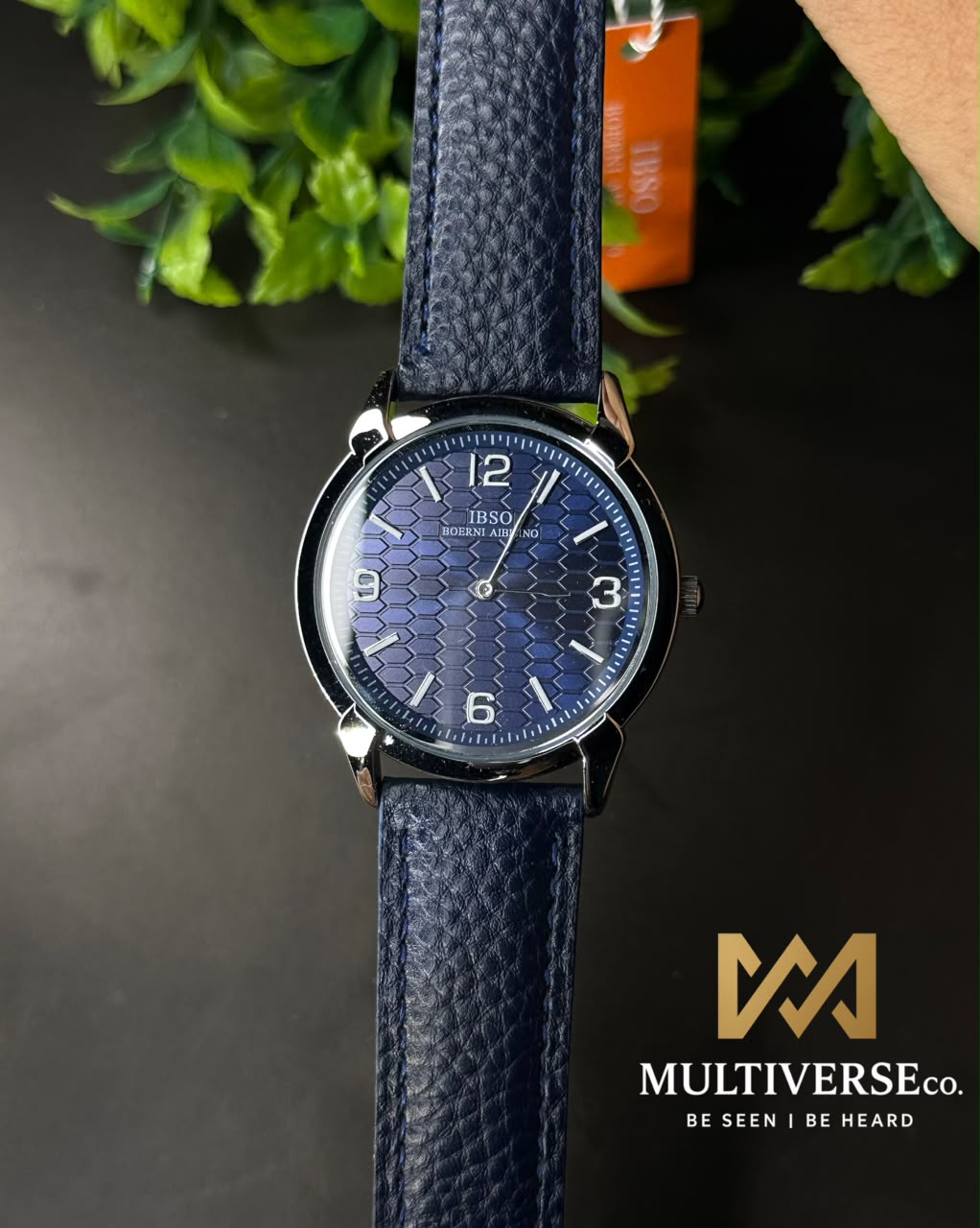 IBSO HONEYCOMB BLUE DIAL BLUE LEATHER WATCH B2366G_img_1