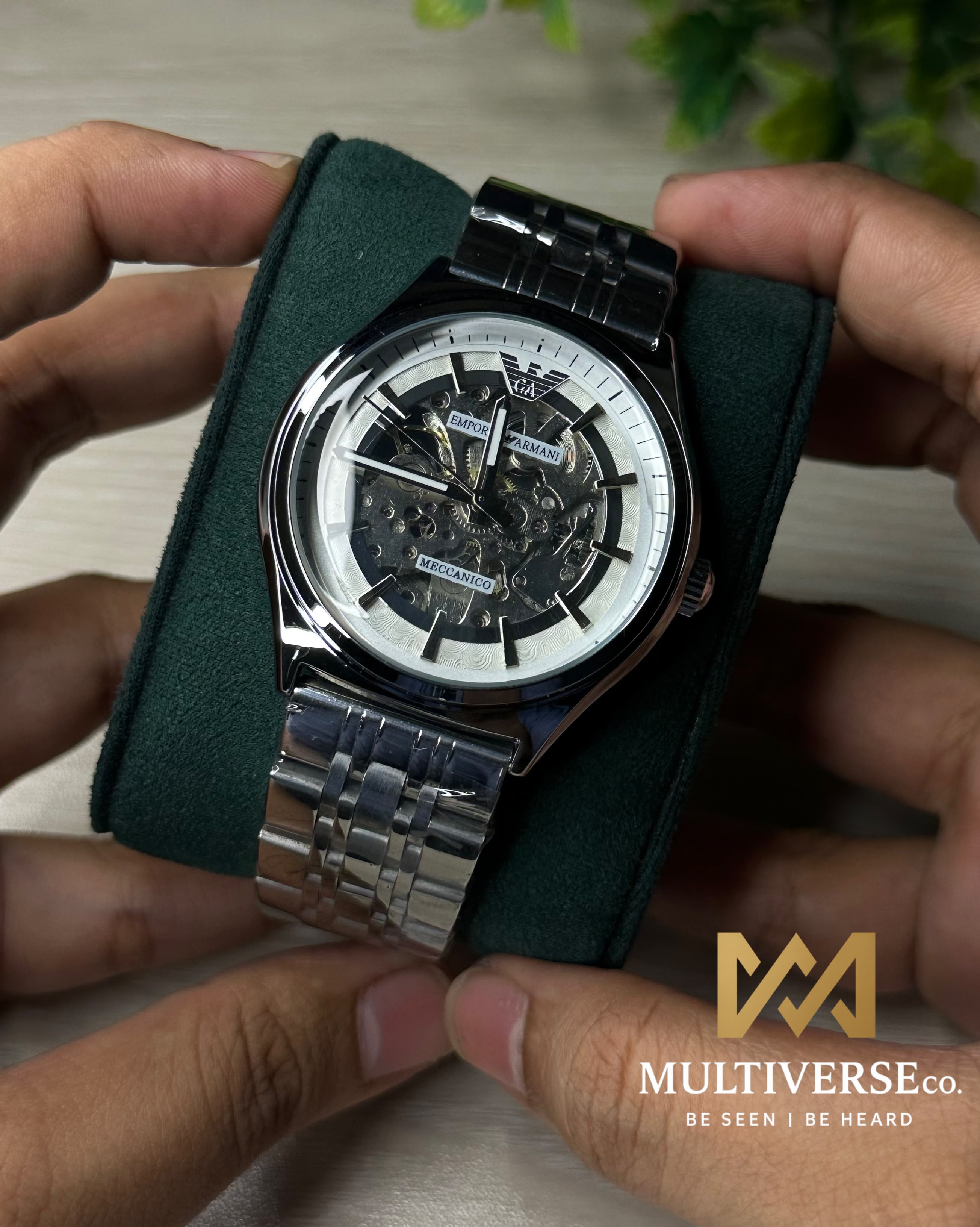 EMPORIO ARMANI SKELETON WHITE DIAL SILVER TONE WATCH_img_1