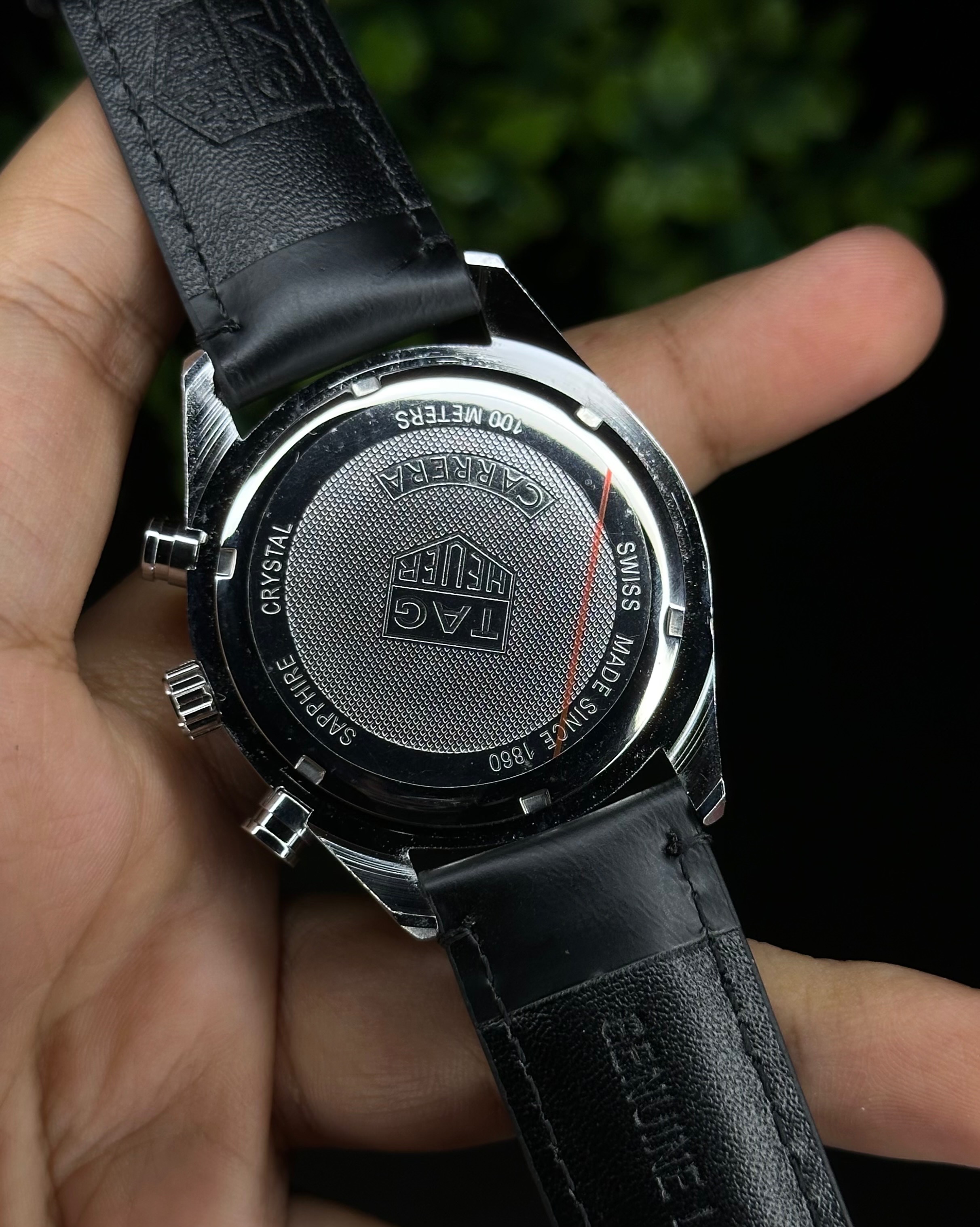 TAG HEUER CARRERA CHRONOGRAPH GREEN DIAL BLACK BELT (AA)_img_4