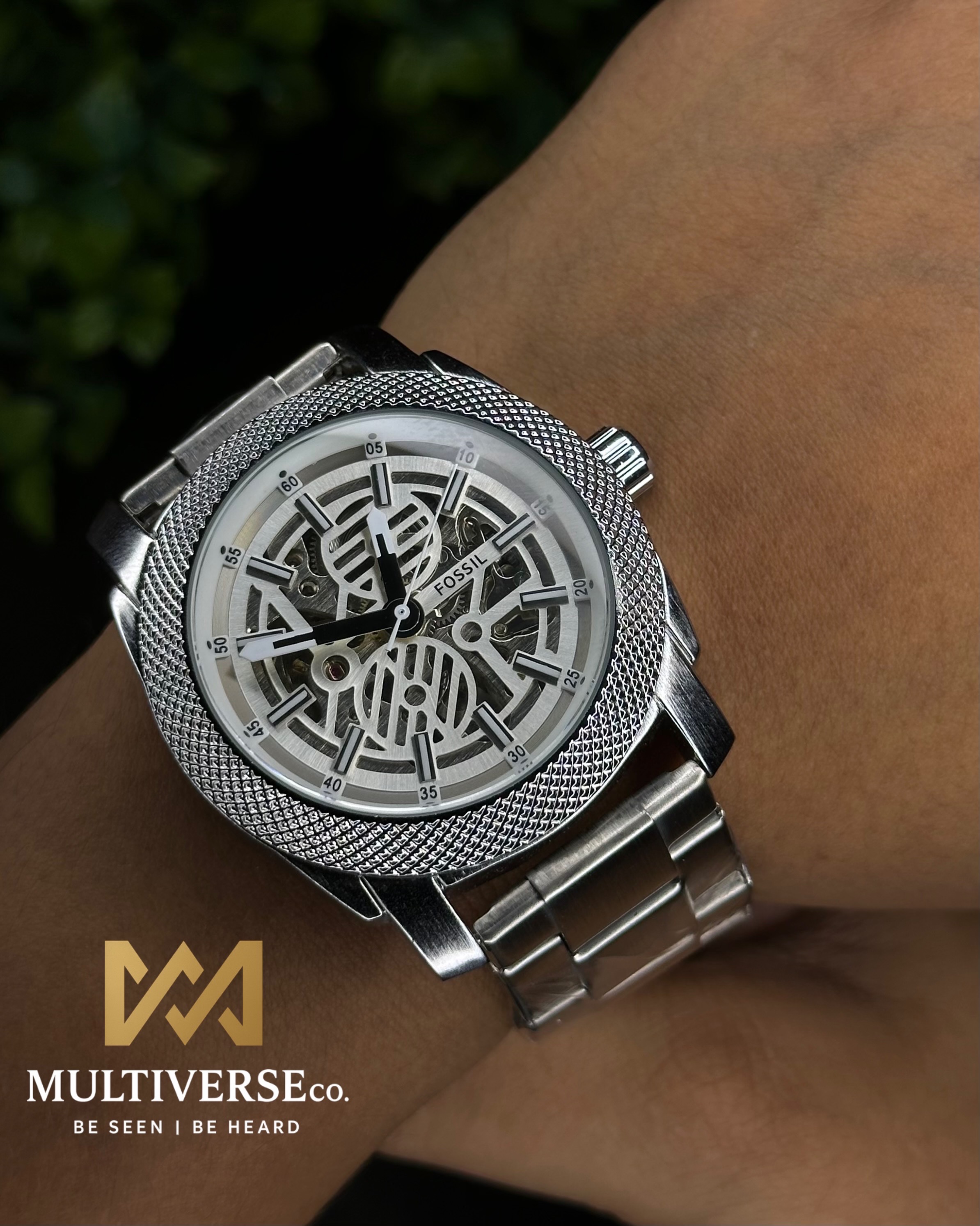 FOSSIL MACHINE AUTOMATIC SKELETON SILVER CASE (SEMI AAA)_img_5