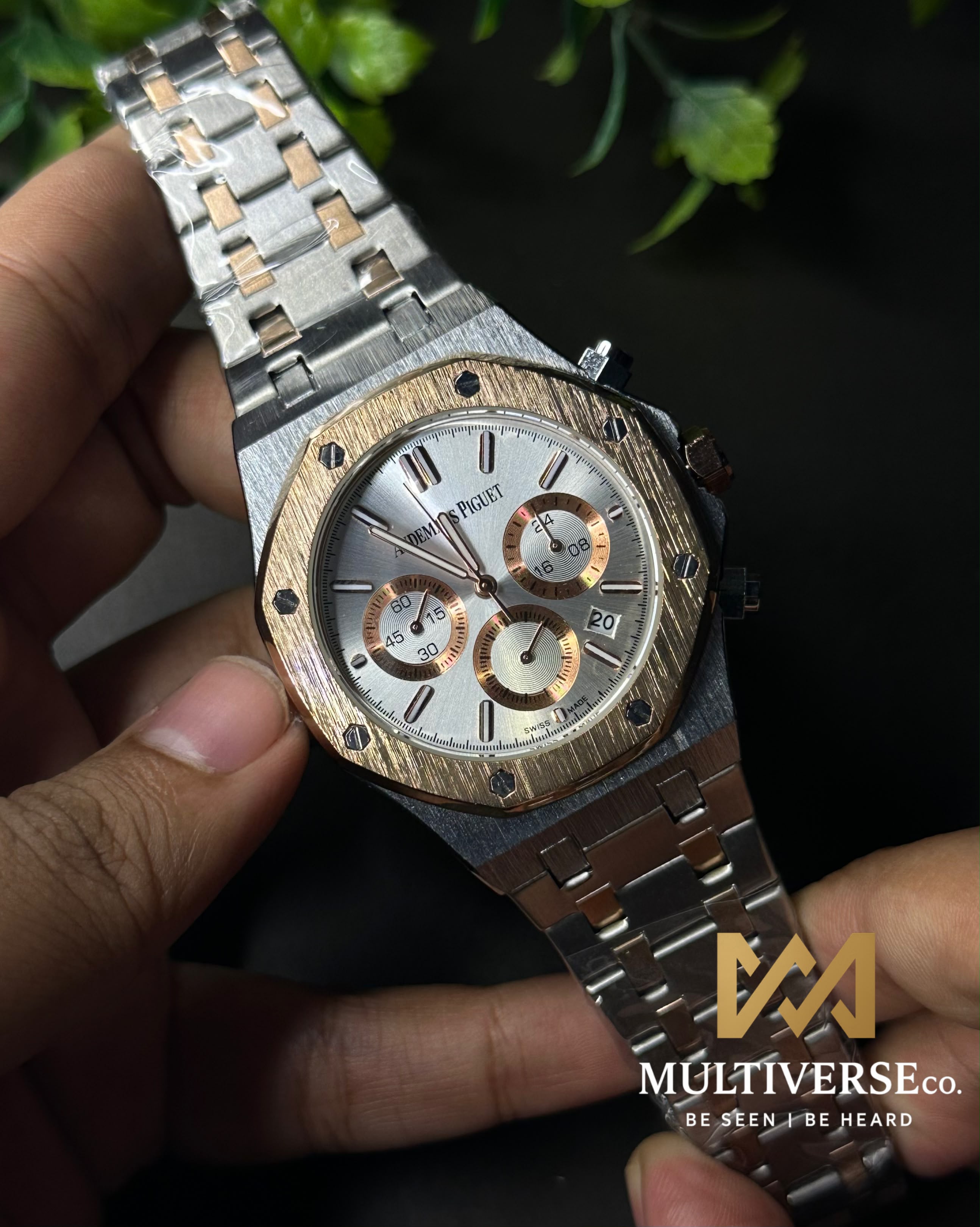 AP ROYAL OAK CHRONO TWO TONE CHAMPAIGN DIAL WATCH_img_2
