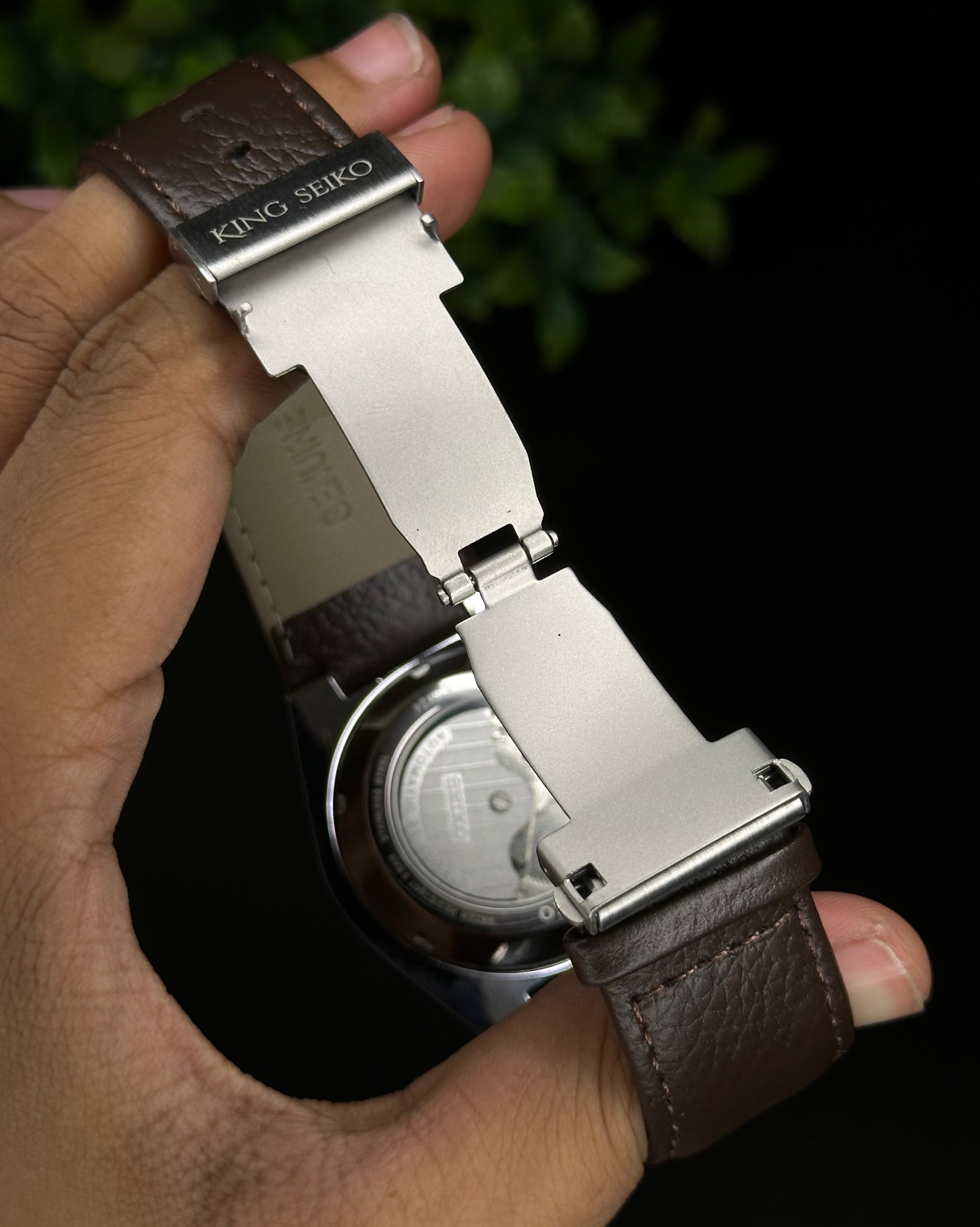 KING SEIKO HERITAGE AUTOMATIC WHITE DIAL BROWN BELT (SEMI AAA)_img_6